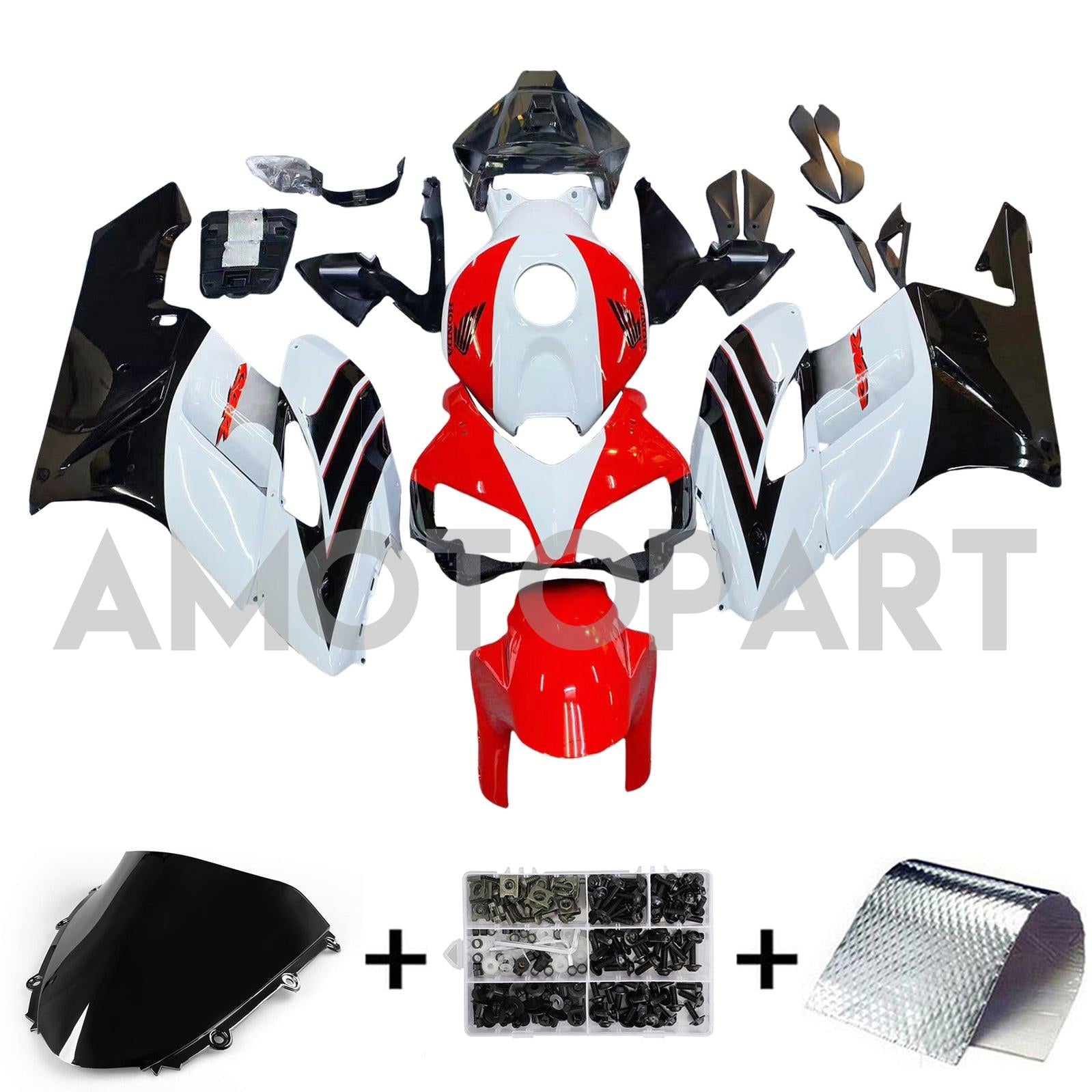 Amotopart 2004-2005 Honda CBR1000RR Red&White Style4 Fairing Kit