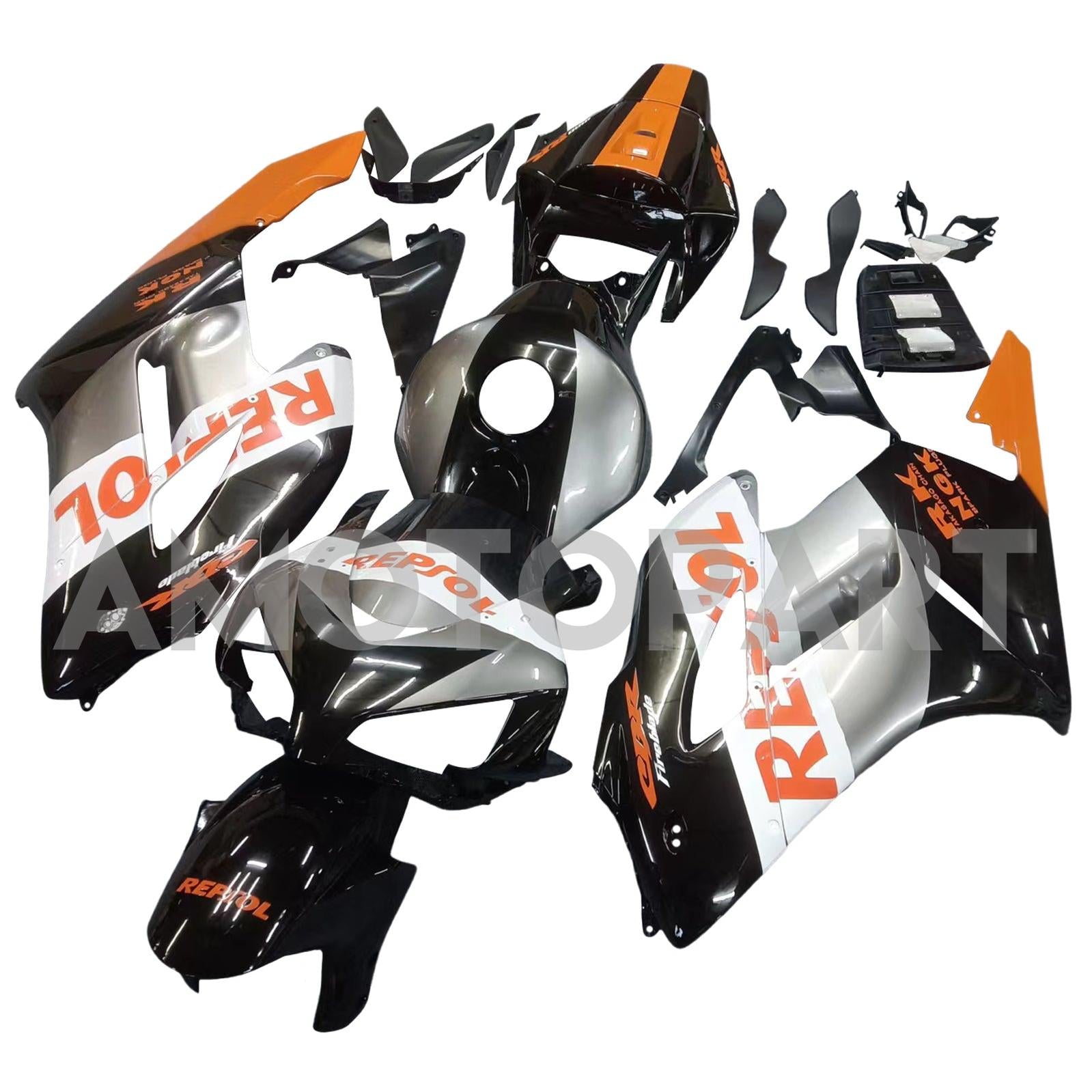 Amotopart 2004-2005 Honda CBR1000RR Kit de carenado Repsol naranja gris