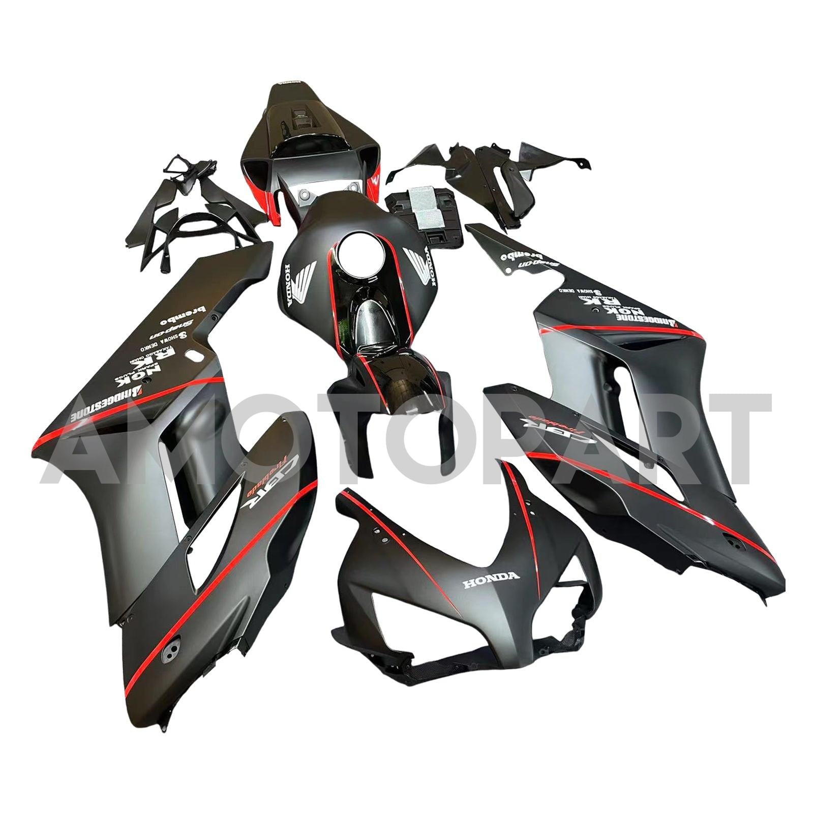 Amotopart 2004-2005 Honda CBR1000RR Matte Black with Logo Fairing Kit