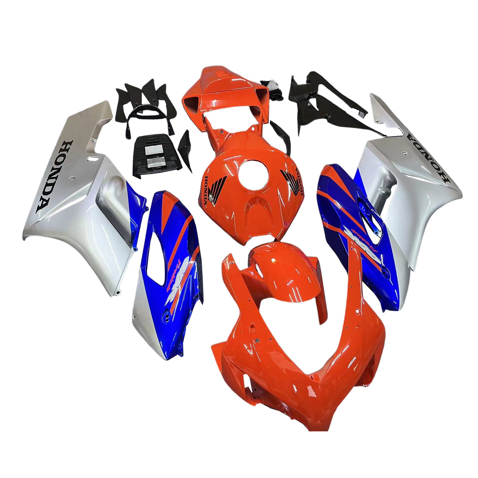 Amotopart 2004-2005 Honda CBR1000RR Orange&Kit de carénage Blue Style1