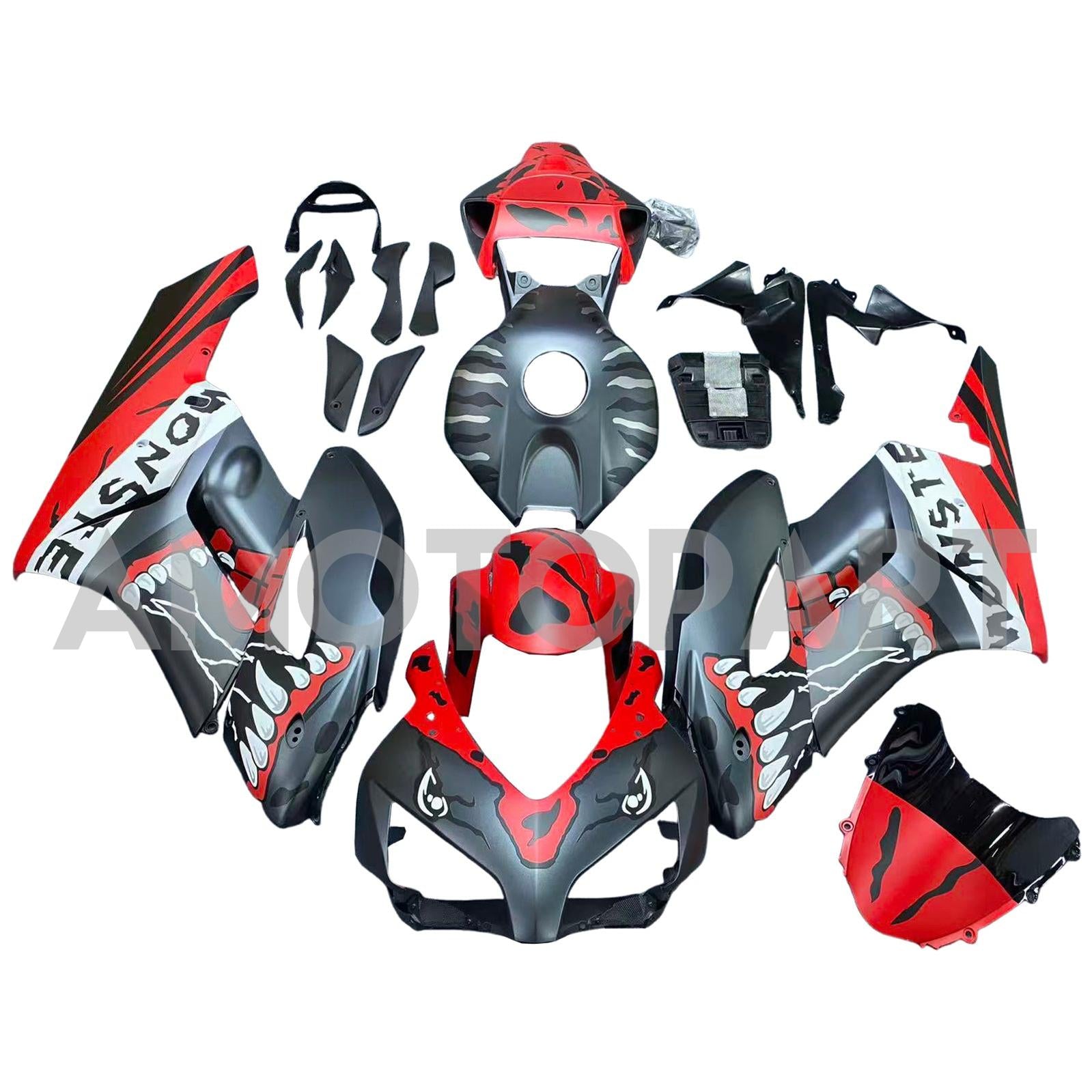 Amotopart 2004-2005 Honda CBR1000RR Matte Red Black Fairing Kit