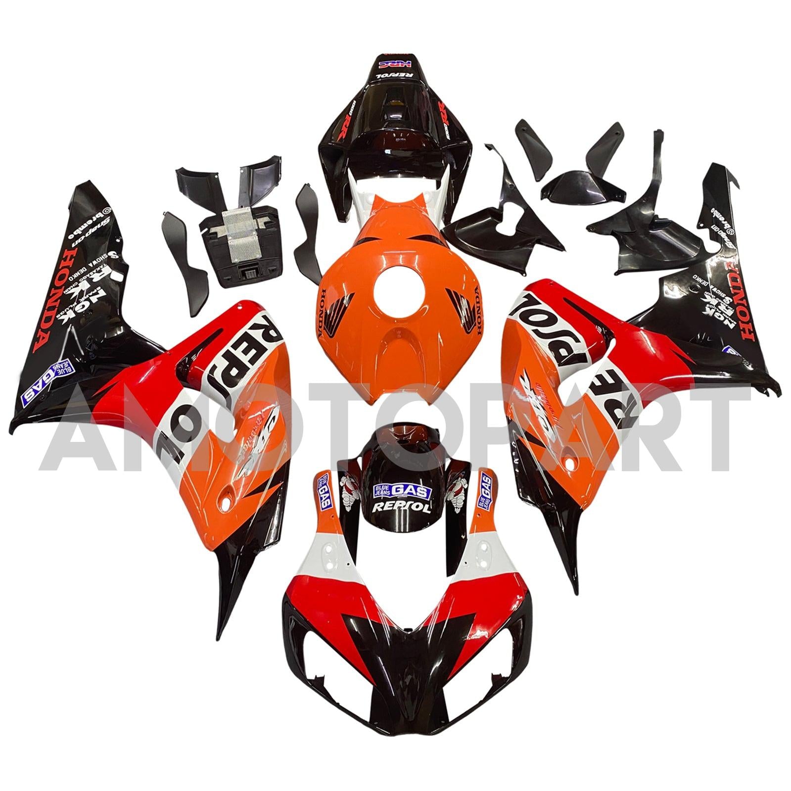Amotopart 2006-2007 Honda CBR1000RR Fairing Orange&Red repjol Kit