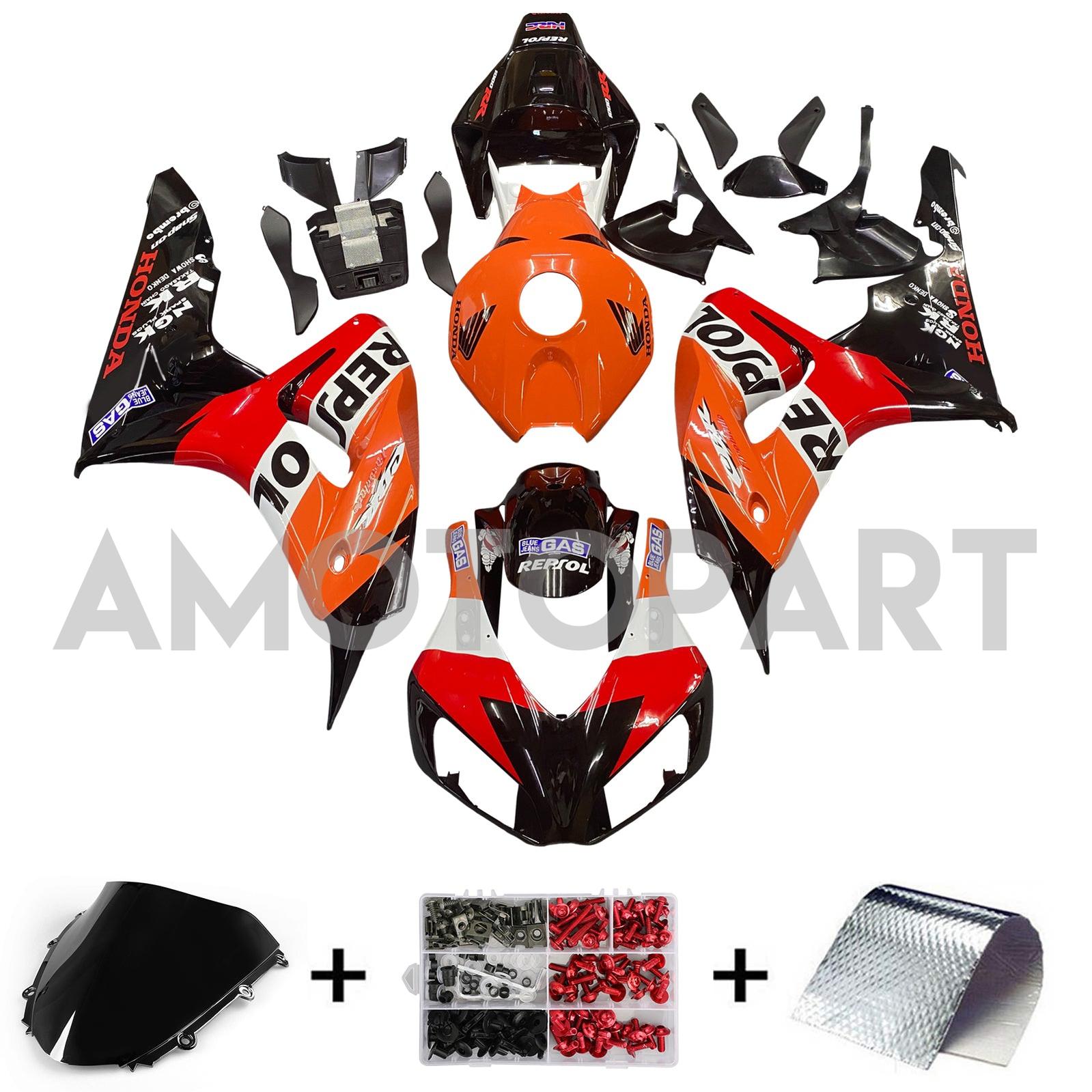 Amotopart 2006-2007 Honda CBR1000RR Fairing Orange&Red repjol Kit