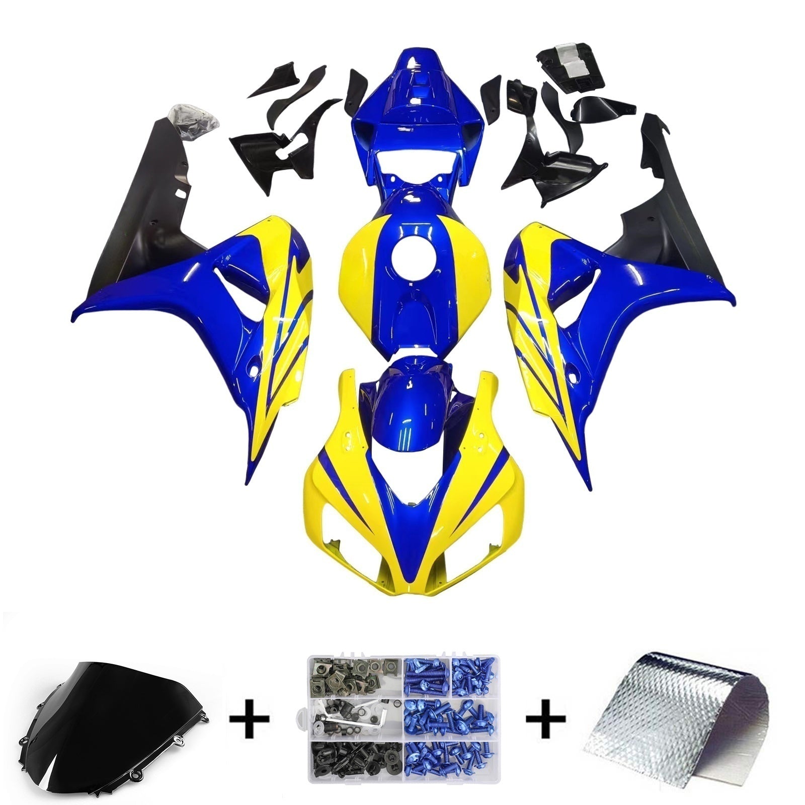 Amotopart Fairings Honda 1000RR 2006-2007 Fairing CBR Racing Blue Yellow Fairing Kit