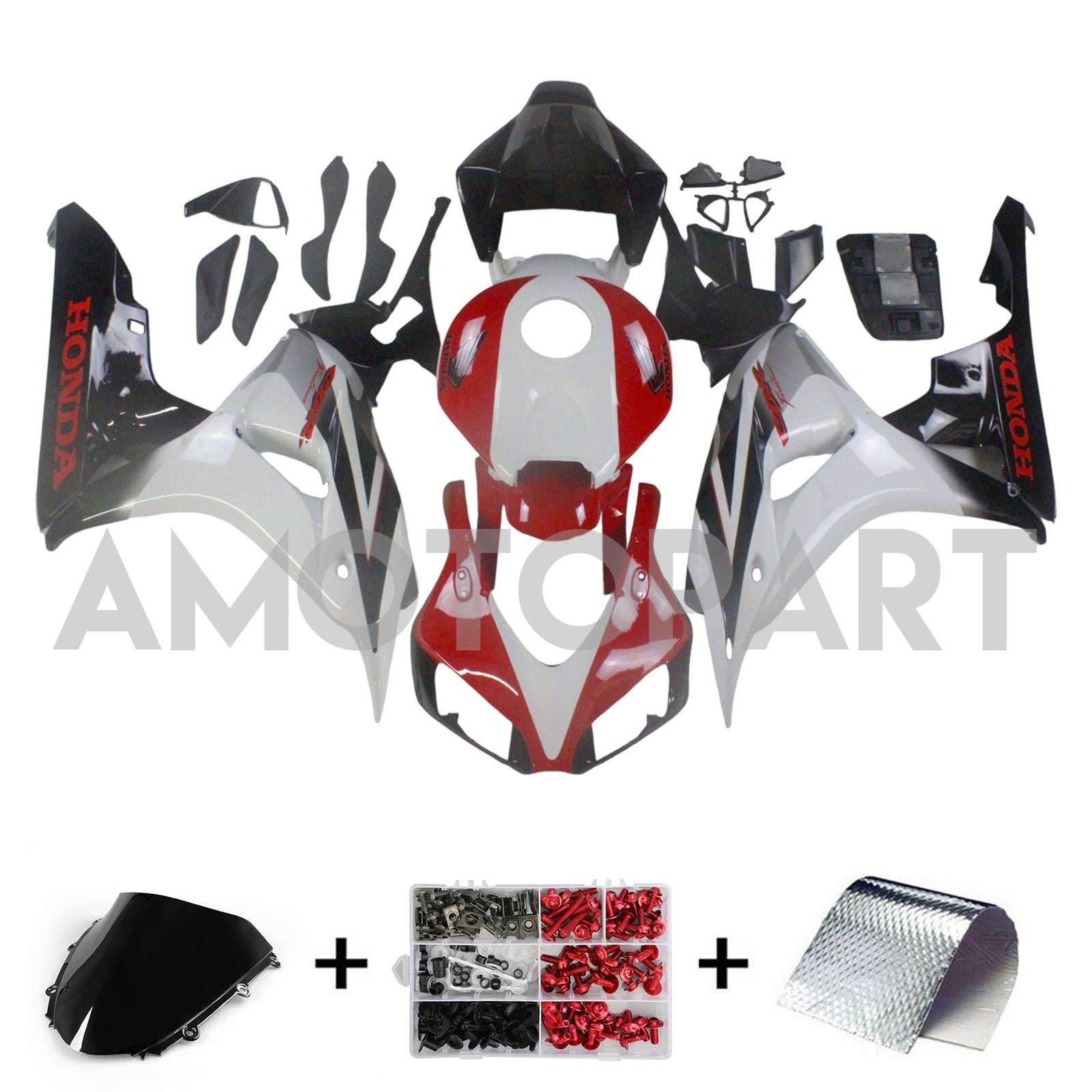 Amotopart Fairings Honda 1000RR 2006-2007 Fairing White Red Black CBR Racing Fairing Kit