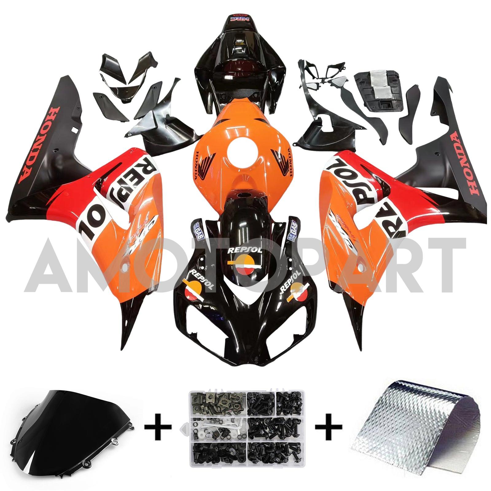 Amotopart 2006-2007 Honda CBR1000RR Fairing Orange&Black Kit