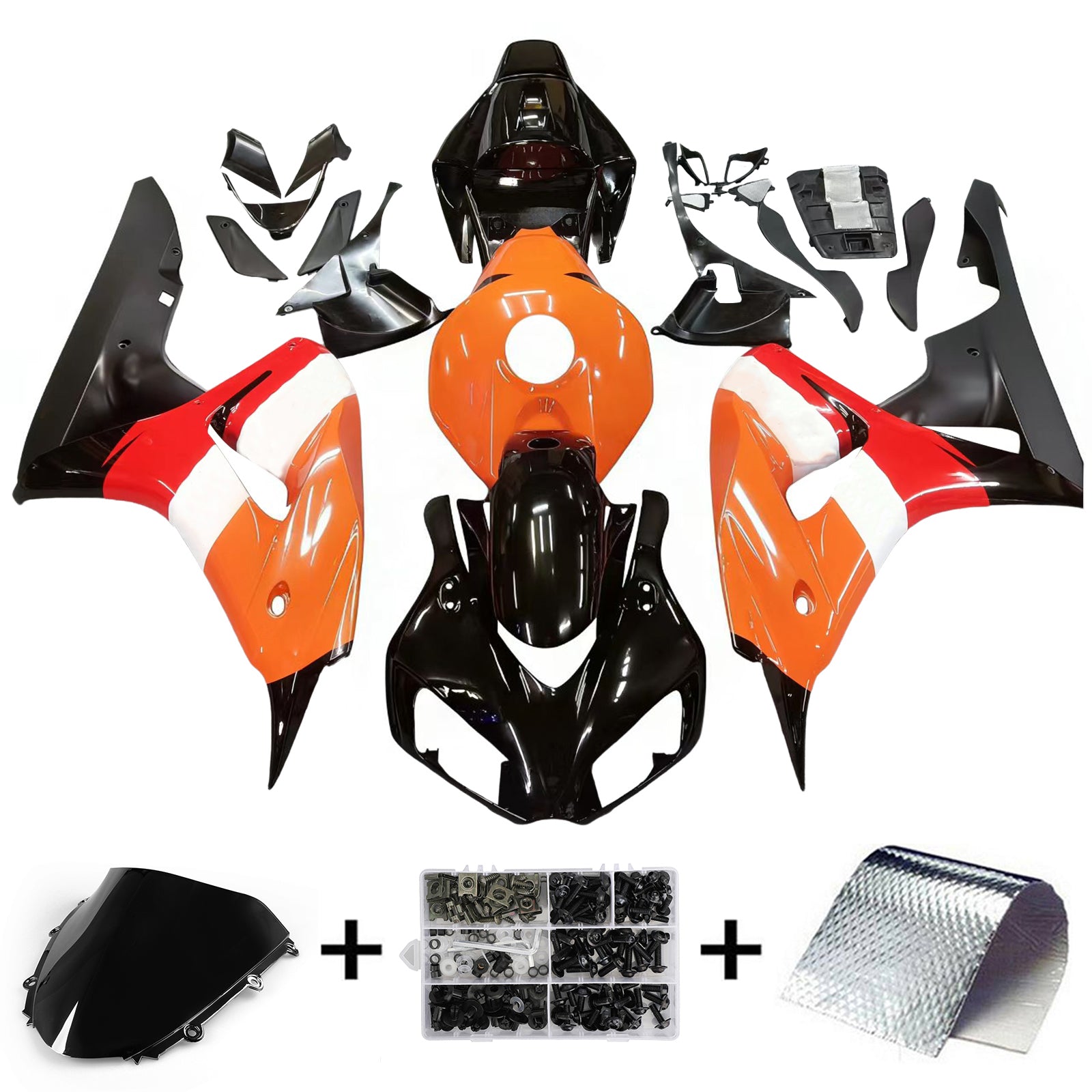 Amotopart 2006-2007 Honda CBR1000RR Fairing Orange&Black Kit