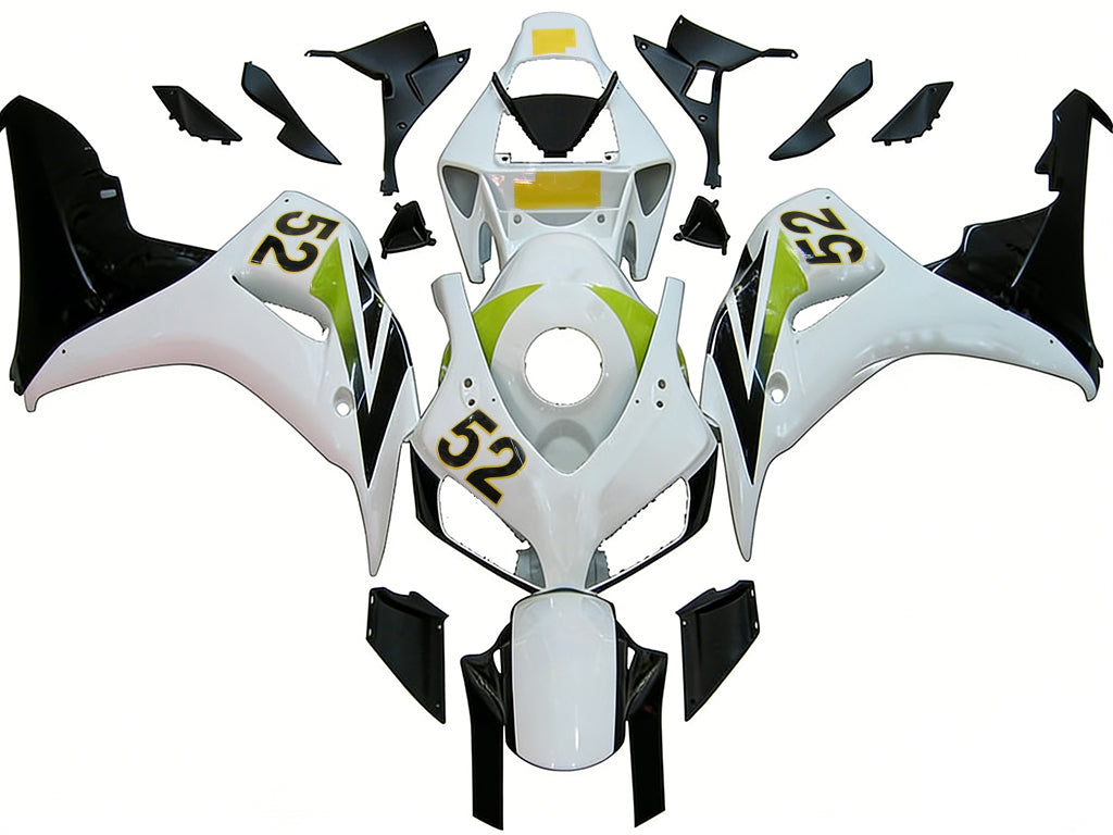 Amotopart Fairings Honda CBR1000RR 2006-2007 Fairing White No.52 Hannspree Racing Fairing Kit
