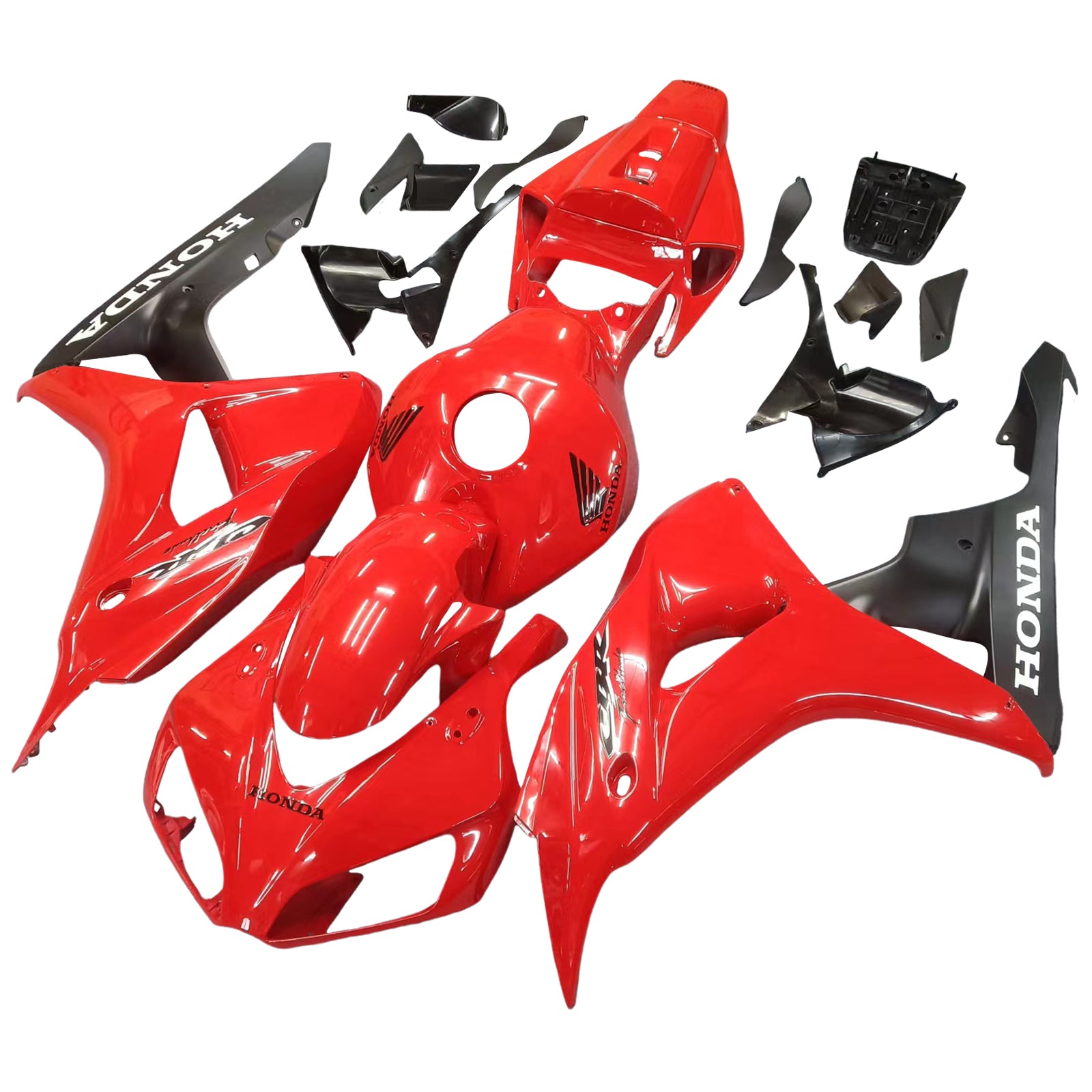 Carénage Amotopart pour Honda CBR1000RR 2006-2007, rouge&Kit noir