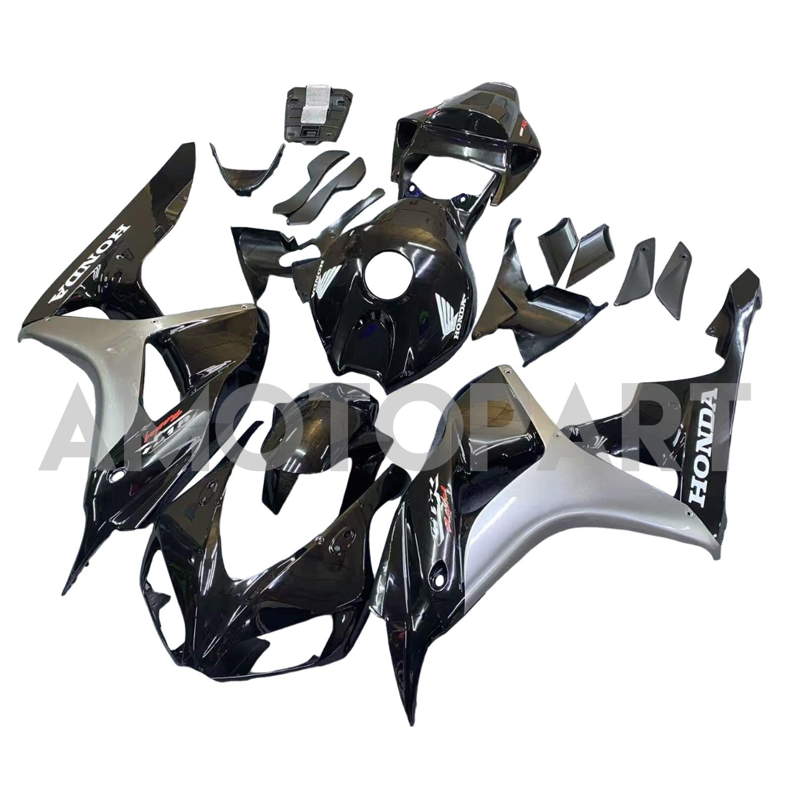 Amotopart 2006-2007 ホンダ CBR1000RR フェアリング ブラック&グレー キット