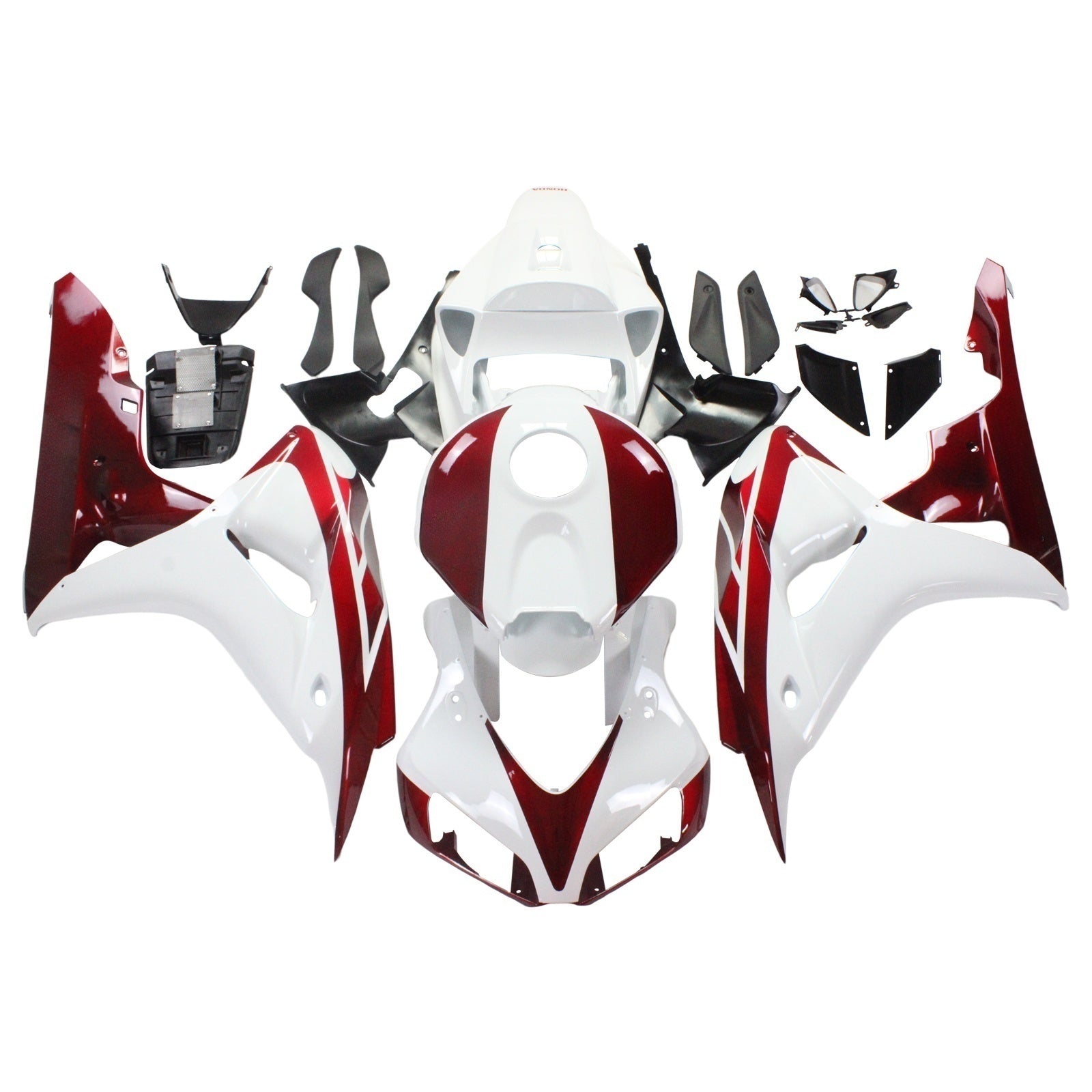 Amotopart Fairings Honda CBR1000RR 2006-2007 Fairing White & Cherry Red Honda Racing Fairing Kit