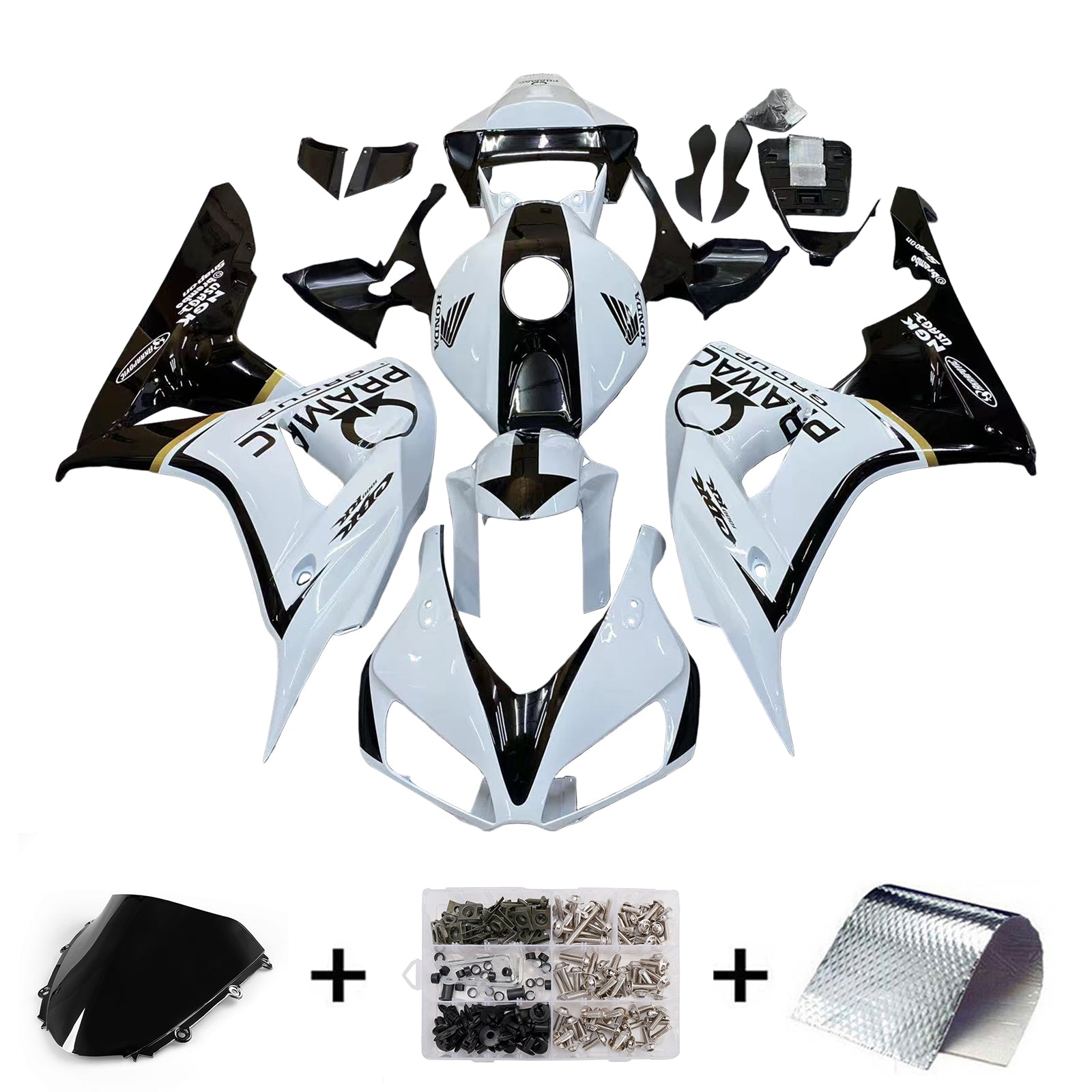 Amotopart Fairings Honda 1000RR 2006-2007 Fairing White & Black CBR Racing Fairing Kit