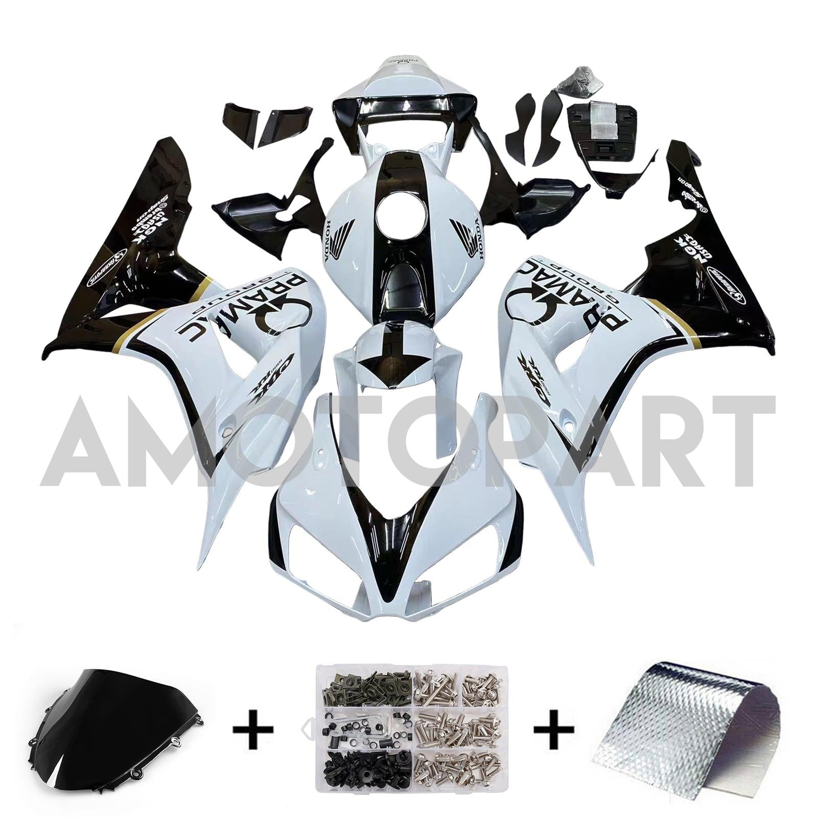 Amotopart Fairings Honda 1000RR 2006-2007 Fairing White & Black CBR Racing Fairing Kit
