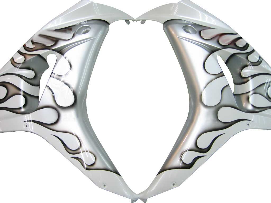 Amotopart Fairings Honda CBR1000RR 2006-2007 Fairing White and Black Silver Flame Racing Fairing Kit