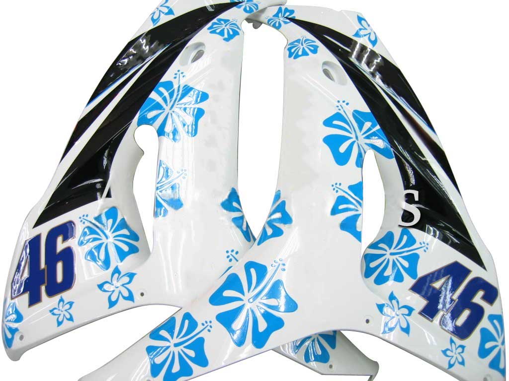 Amotopart Fairings Honda CBR1000RR 2006-2007 Fairing White & Blue Floral Racing Fairing Kit