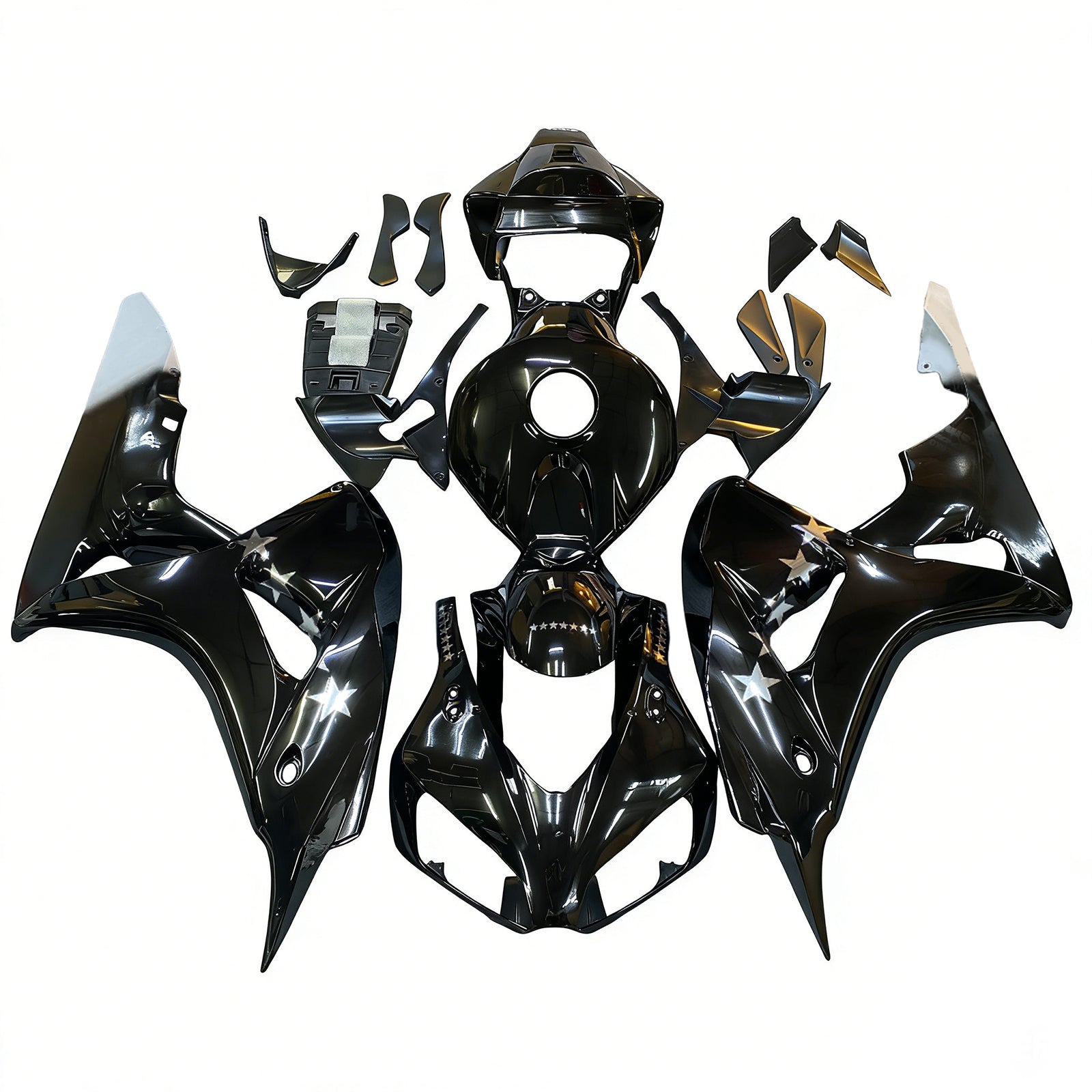 Carenados Amotopart Honda CBR1000RR 2006-2007 Carenado SevenStars Racing Kit de carenado negro