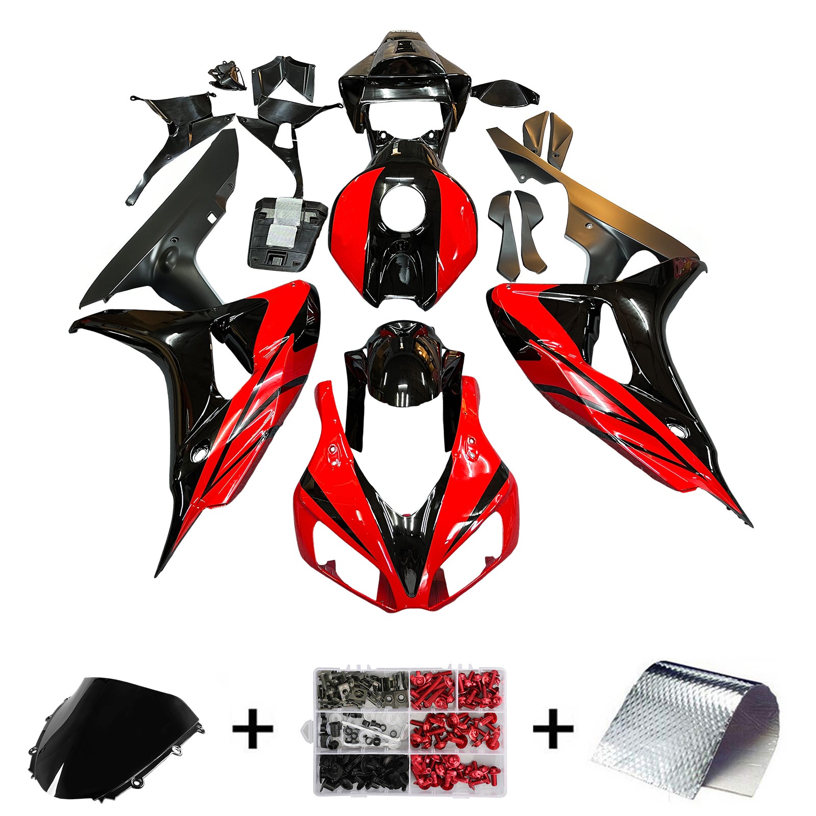 Amotopart Fairings CBR1000RR 2006-2007 Fairing Black and Red Fairing Kit