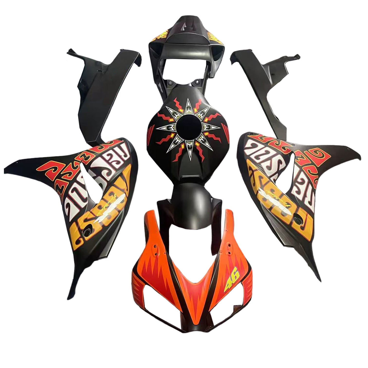 Carenados Amotopart Honda CBR1000RR 2006-2007 Carenado Valentino Rossi Racing Kit de carenado negro