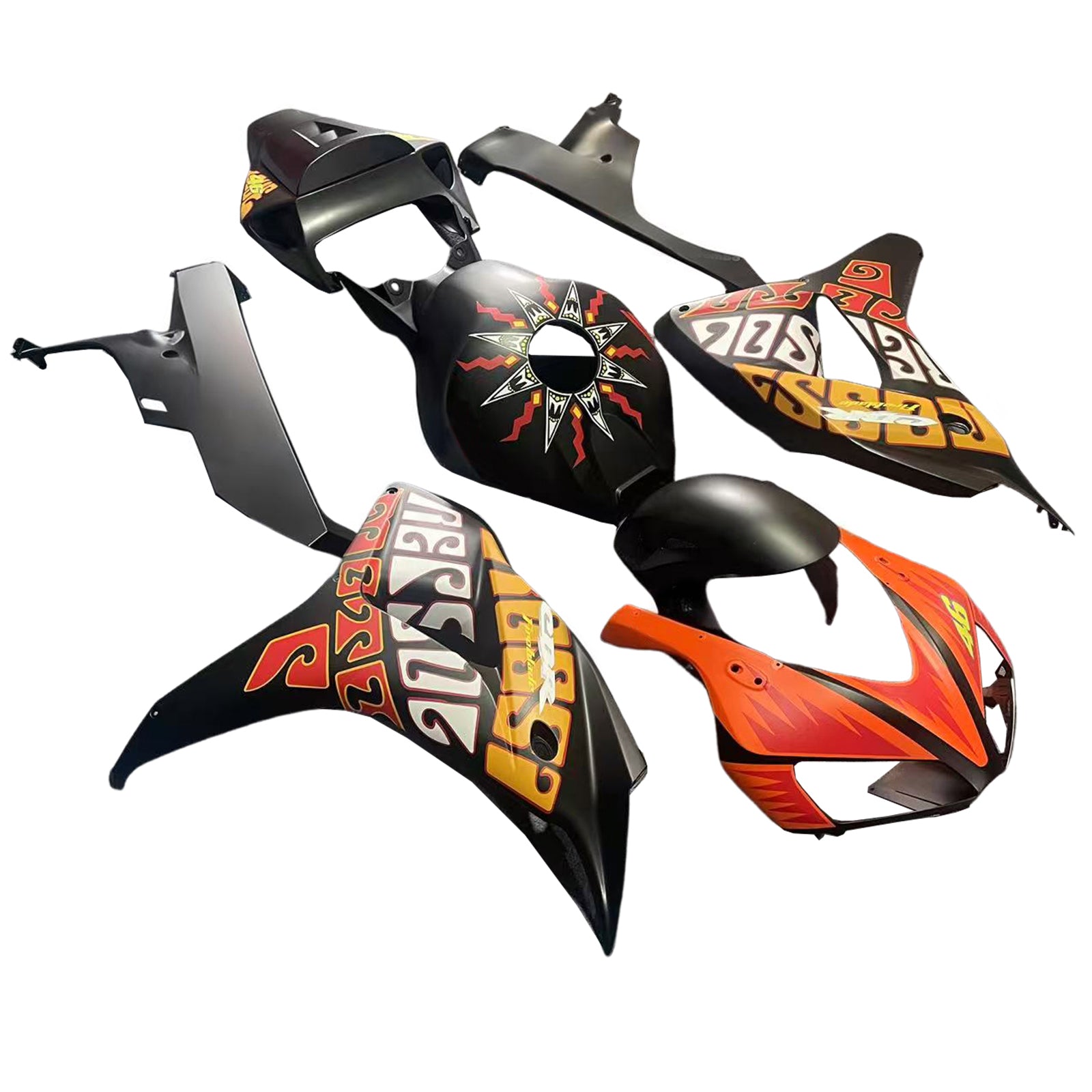 Carenados Amotopart Honda CBR1000RR 2006-2007 Carenado Valentino Rossi Racing Kit de carenado negro