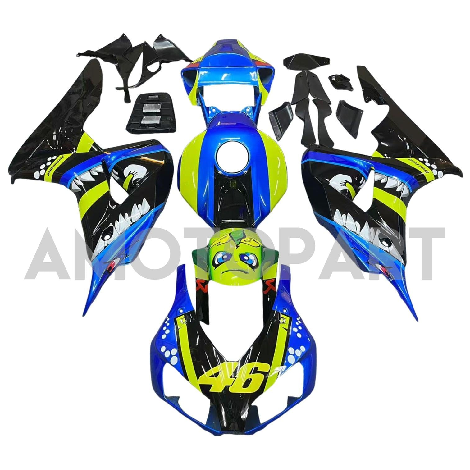 Amotopart 2006-2007 Honda CBR1000RR Black Green Blue Fairing Kit