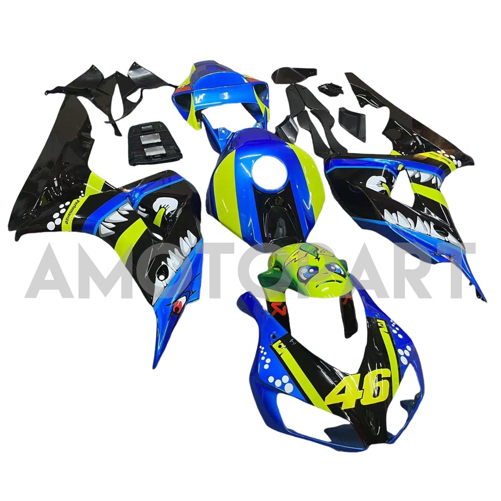 Amotopart 2006-2007 Honda CBR1000RR Black Green Blue Fairing Kit