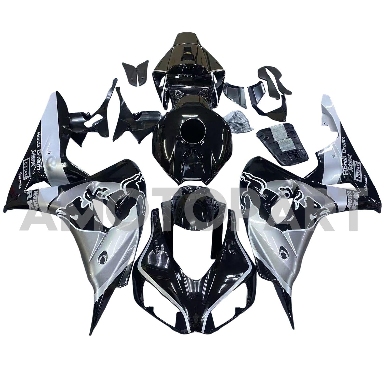 Amotopart 2006-2007 ホンダ CBR1000RR グレー ブラック フェアリングキット