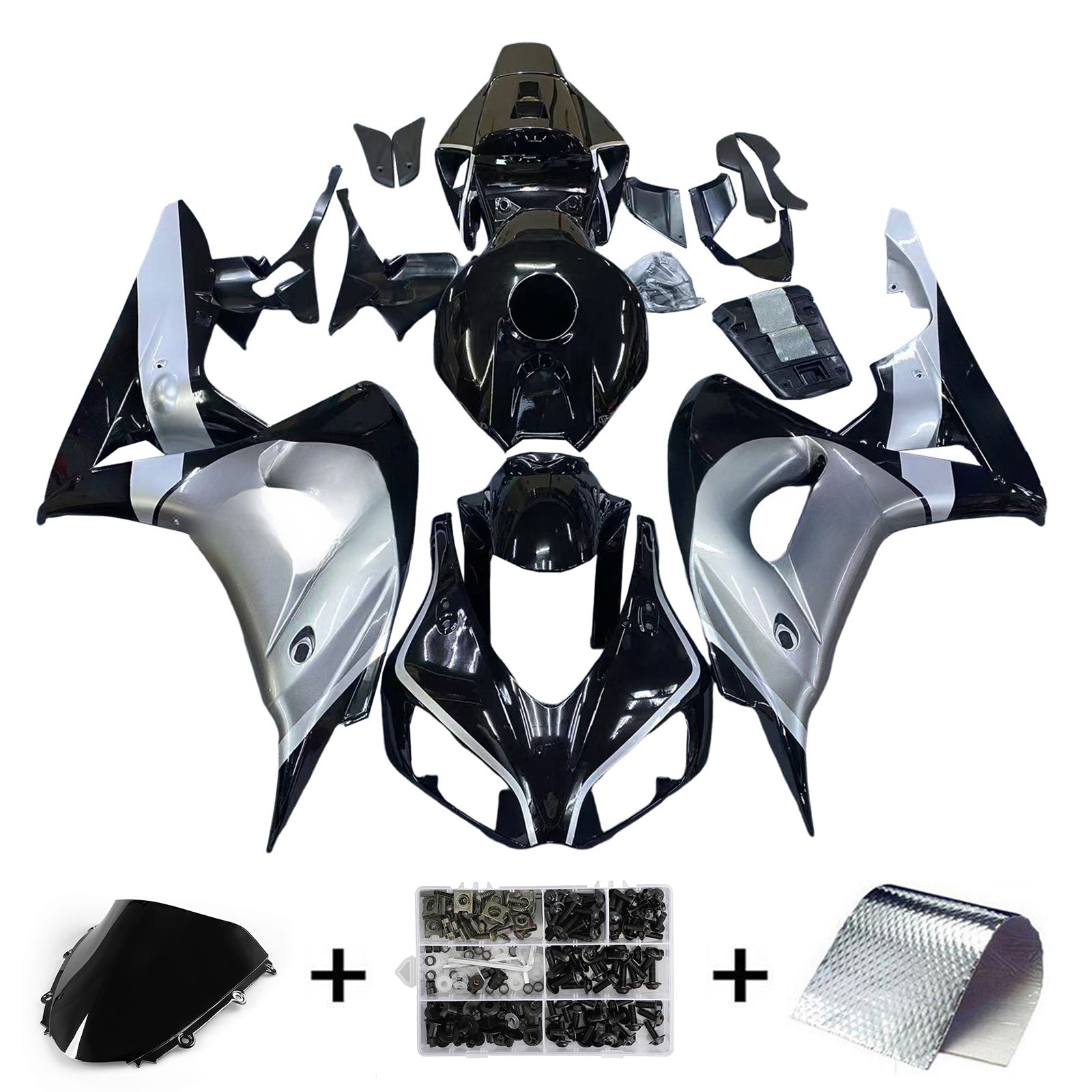 Amotopart 2006-2007 Honda CBR1000RR Grey&Black Fairing Kit