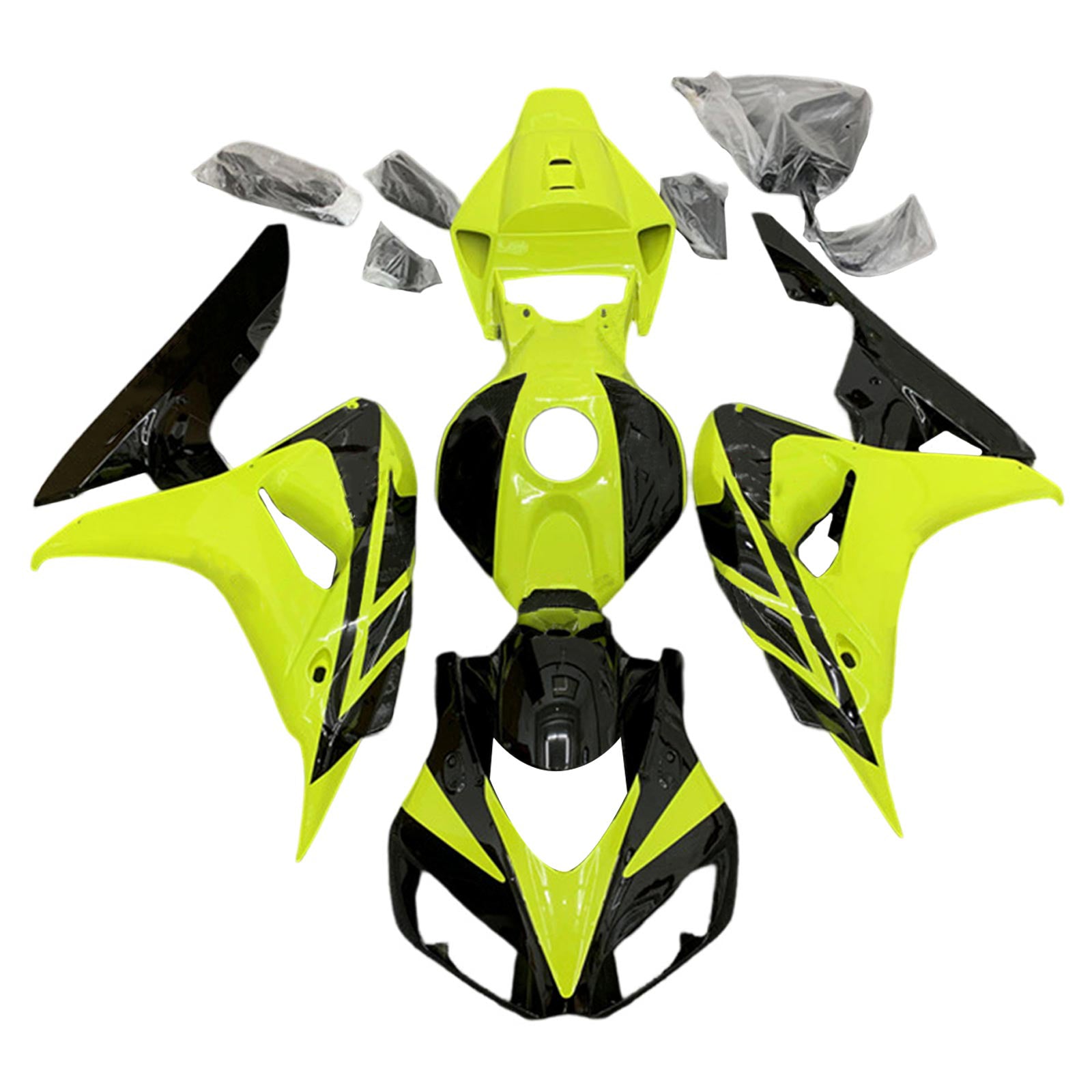 Amotopart 2006-2007 Honda CBR1000RR Jaune&Kit de carénage noir