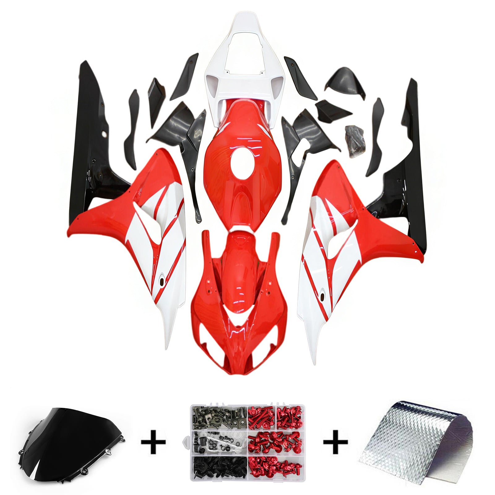 Amotopart 2006-2007 Honda CBR1000rr White & Red Style1 kuipkit