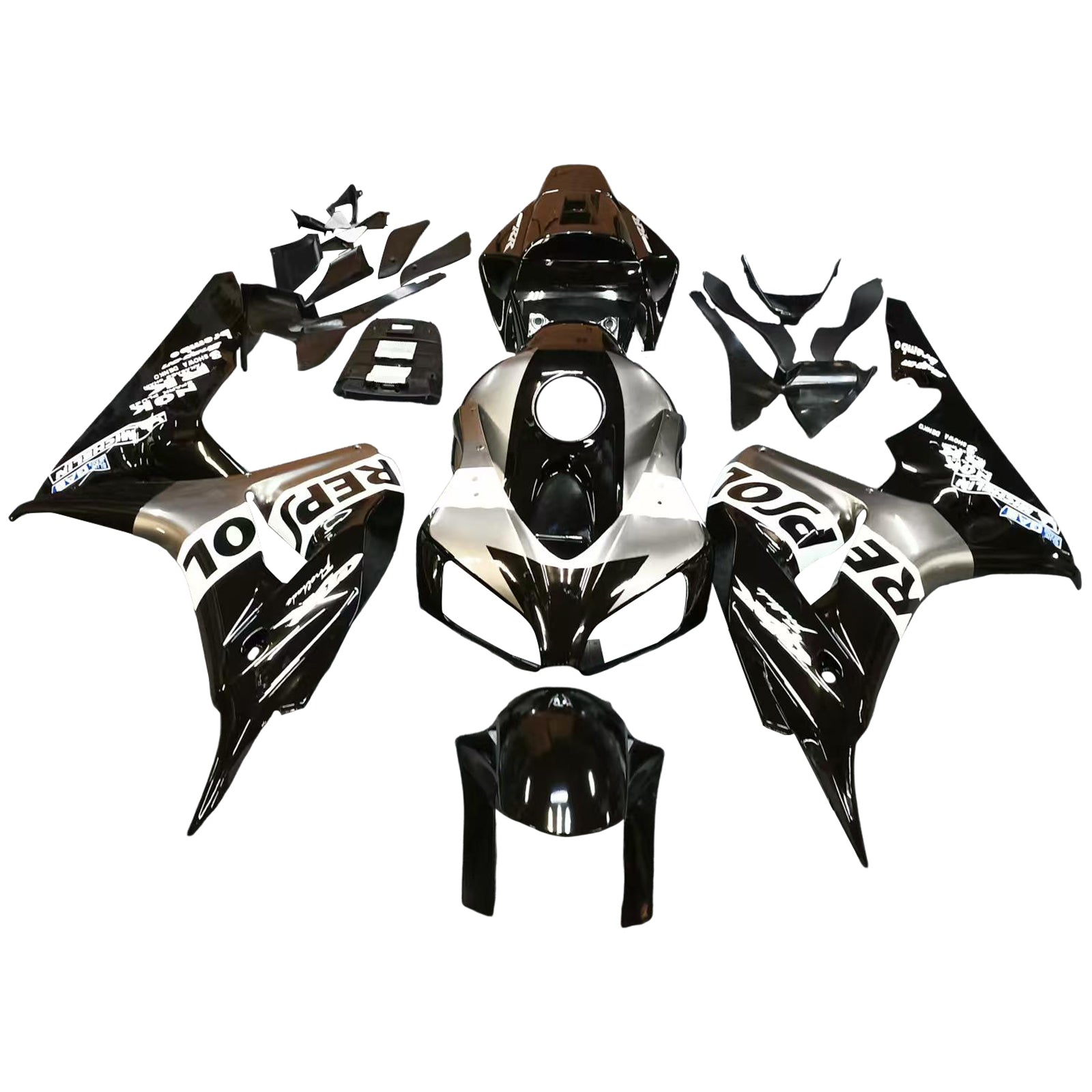 Amotopart Honda CBR1000RR 2006-2007 Noir&Kit carénage Repjol gris