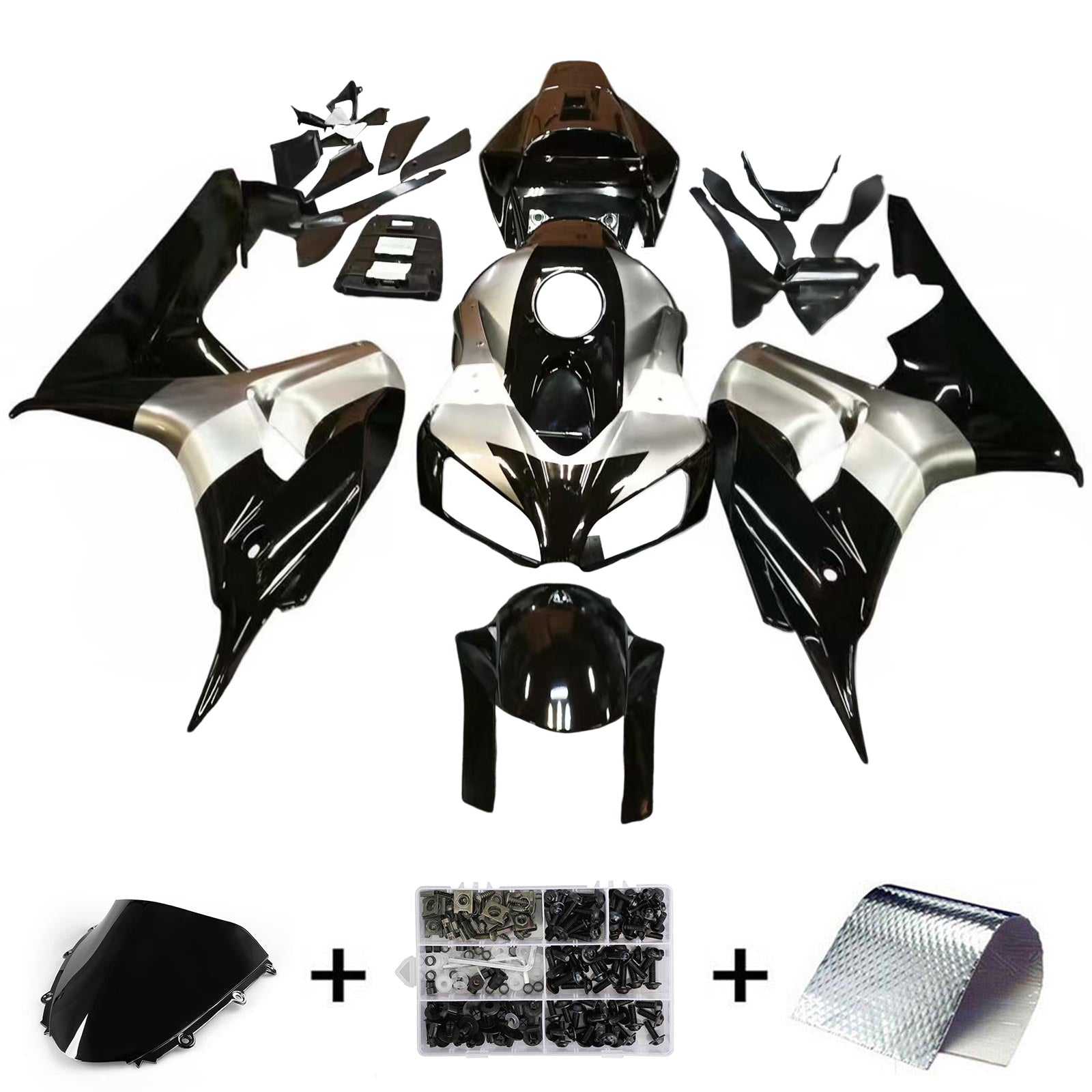 Amotopart 2006-2007 Honda CBR1000RR Black&Grey Fairing Kit