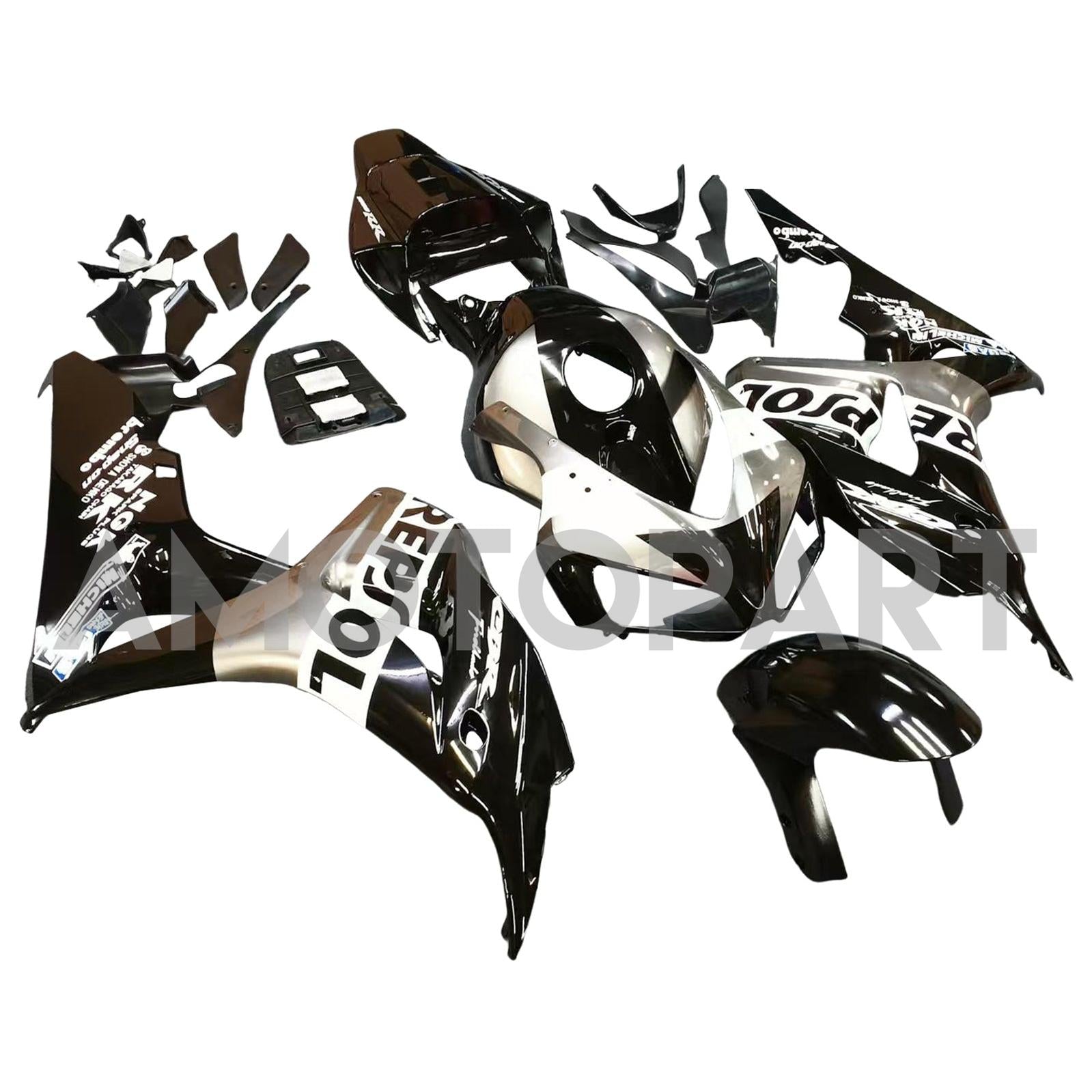 Amotopart 2006-2007 Honda CBR1000RR Black&Grey Repjol Fairing Kit