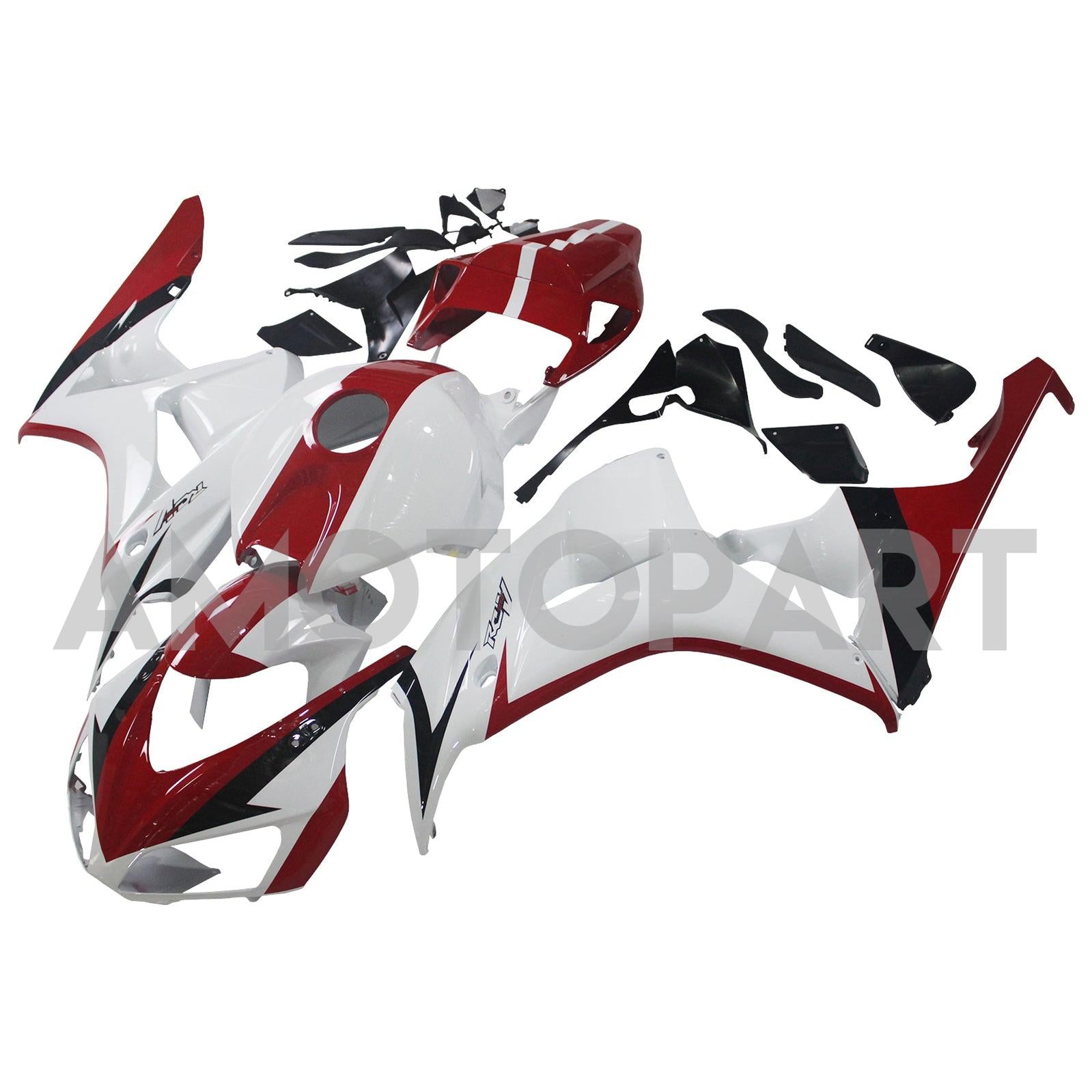 Amotopart 2006-2007 ホンダ CBR1000RR ホワイト & レッド Styl3 フェアリングキット