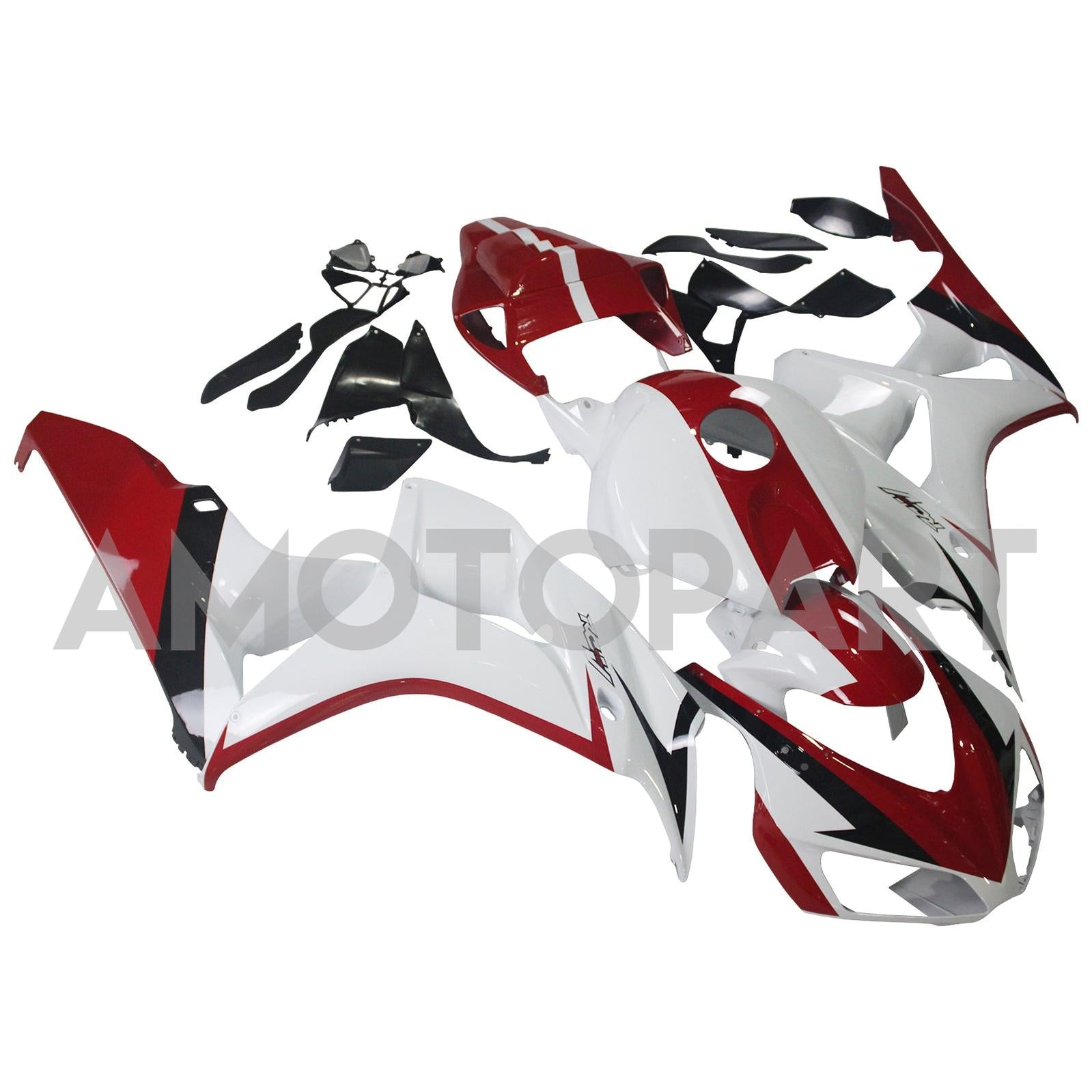 Amotopart 2006-2007 ホンダ CBR1000RR ホワイト & レッド Styl3 フェアリングキット