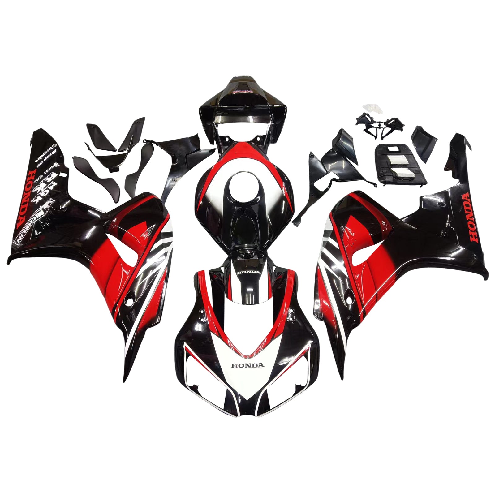 Amotopart 2006-2007 Honda CBR1000RR Red & Black Fairing Kit