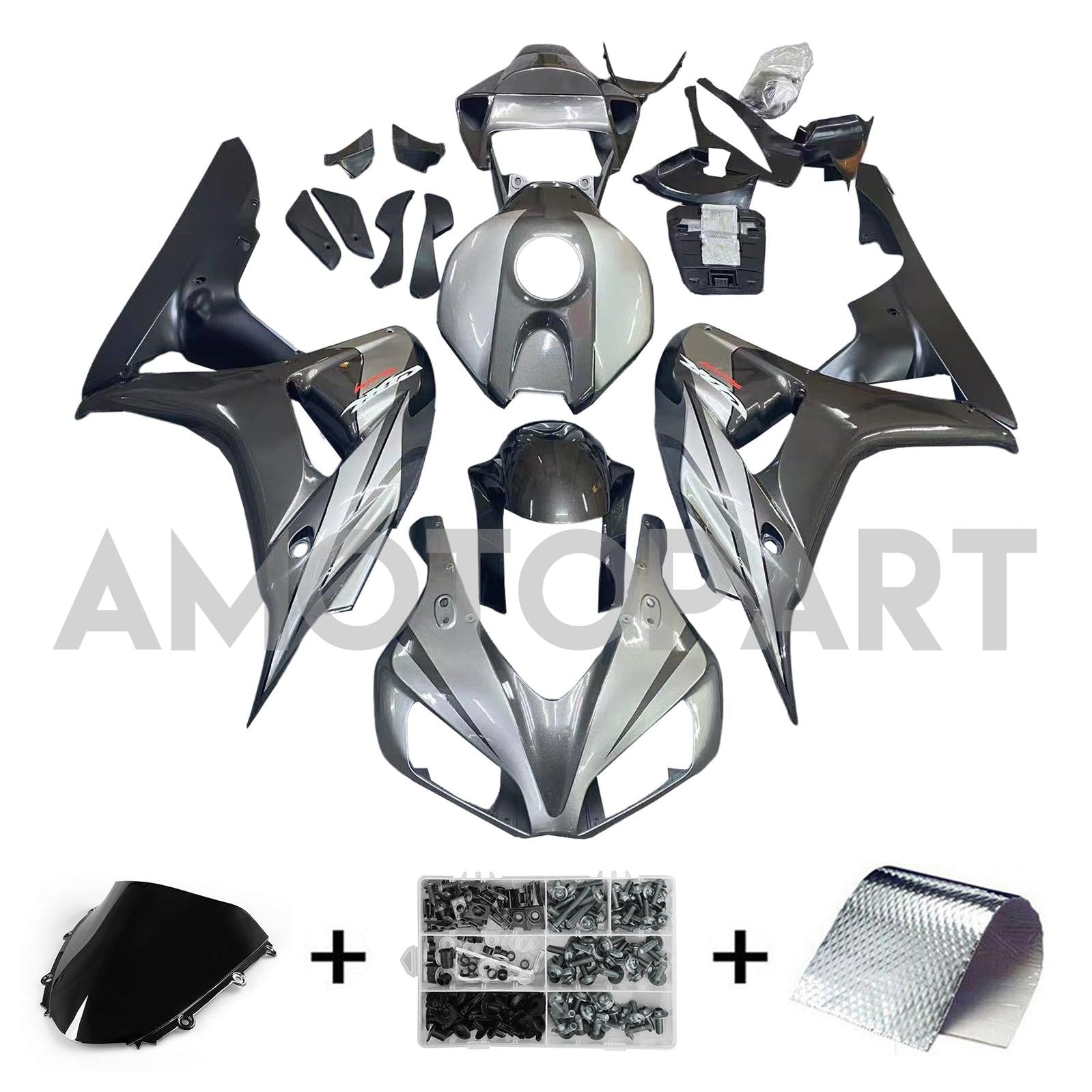 Amotopart 2006-2007 Honda CBR1000RR Grey&Silver Fairing Kit