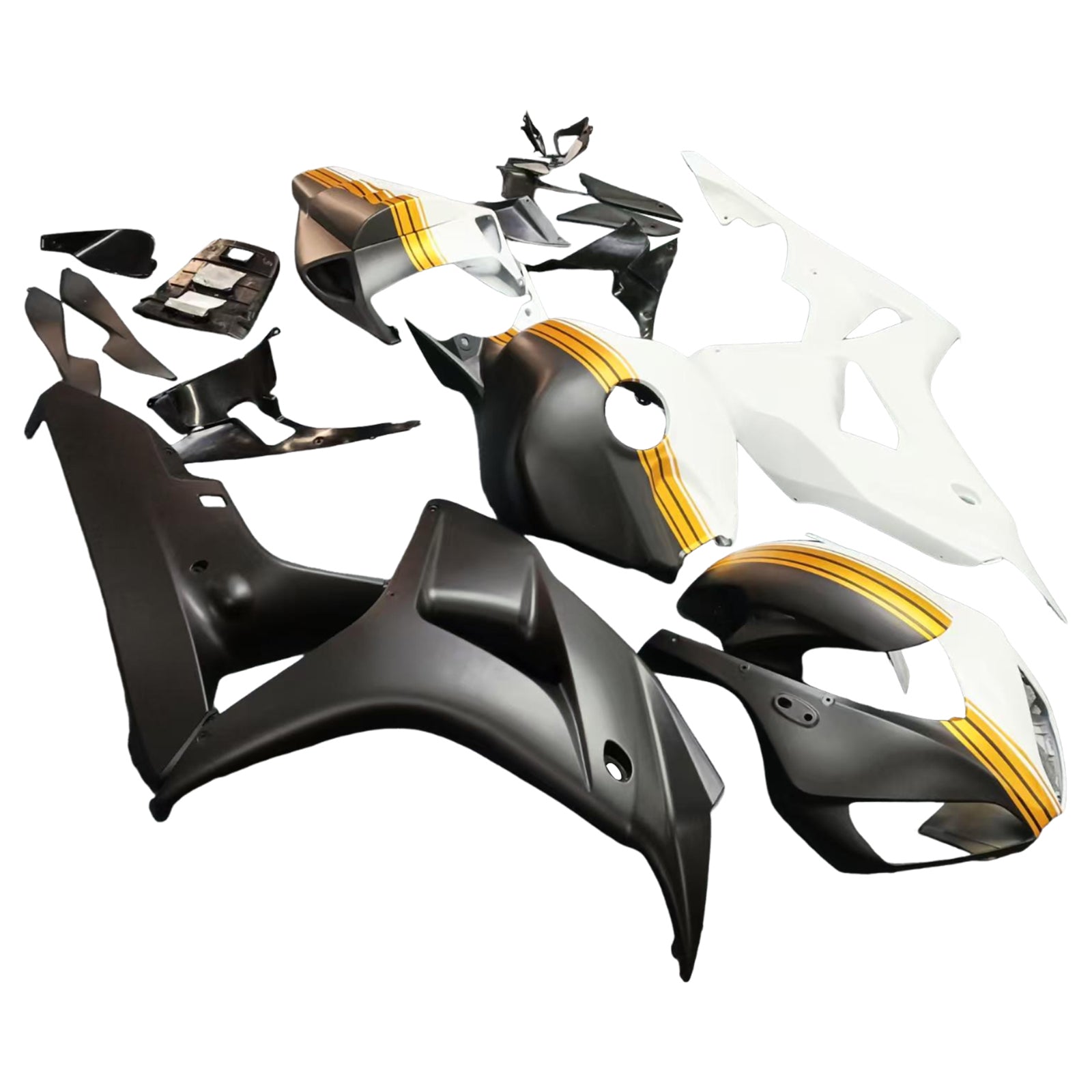 Amotopart 2006-2007 Honda CBR1000RR Black White Gold Fairing Kit