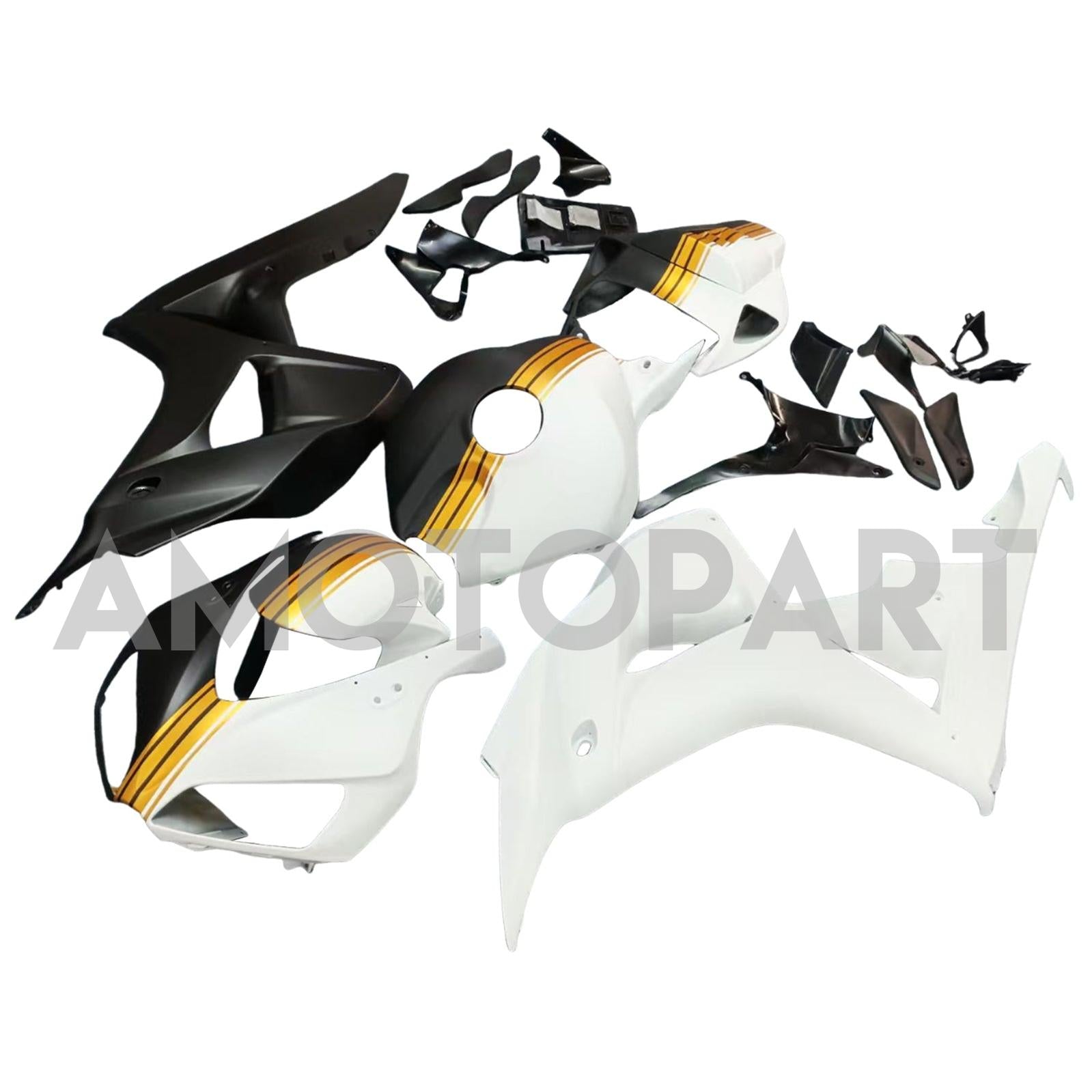 Amotopart 2006-2007 Honda CBR1000RR Kit de carenado de oro blanco negro
