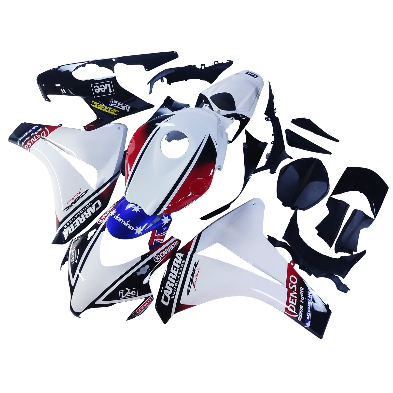 Amotopart 2008-2011 Honda CBR1000RR White Red Blue Fairing Kit