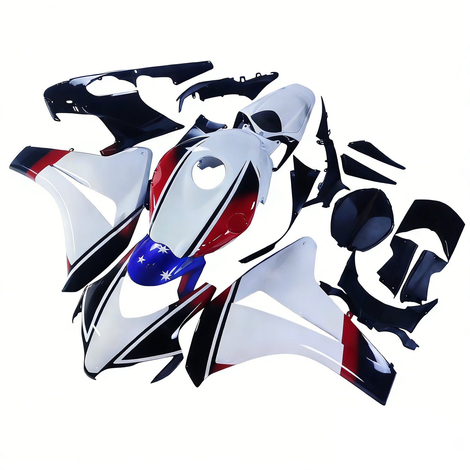 Amotopart 2008-2011 Honda CBR1000RR White Red Blue Fairing Kit