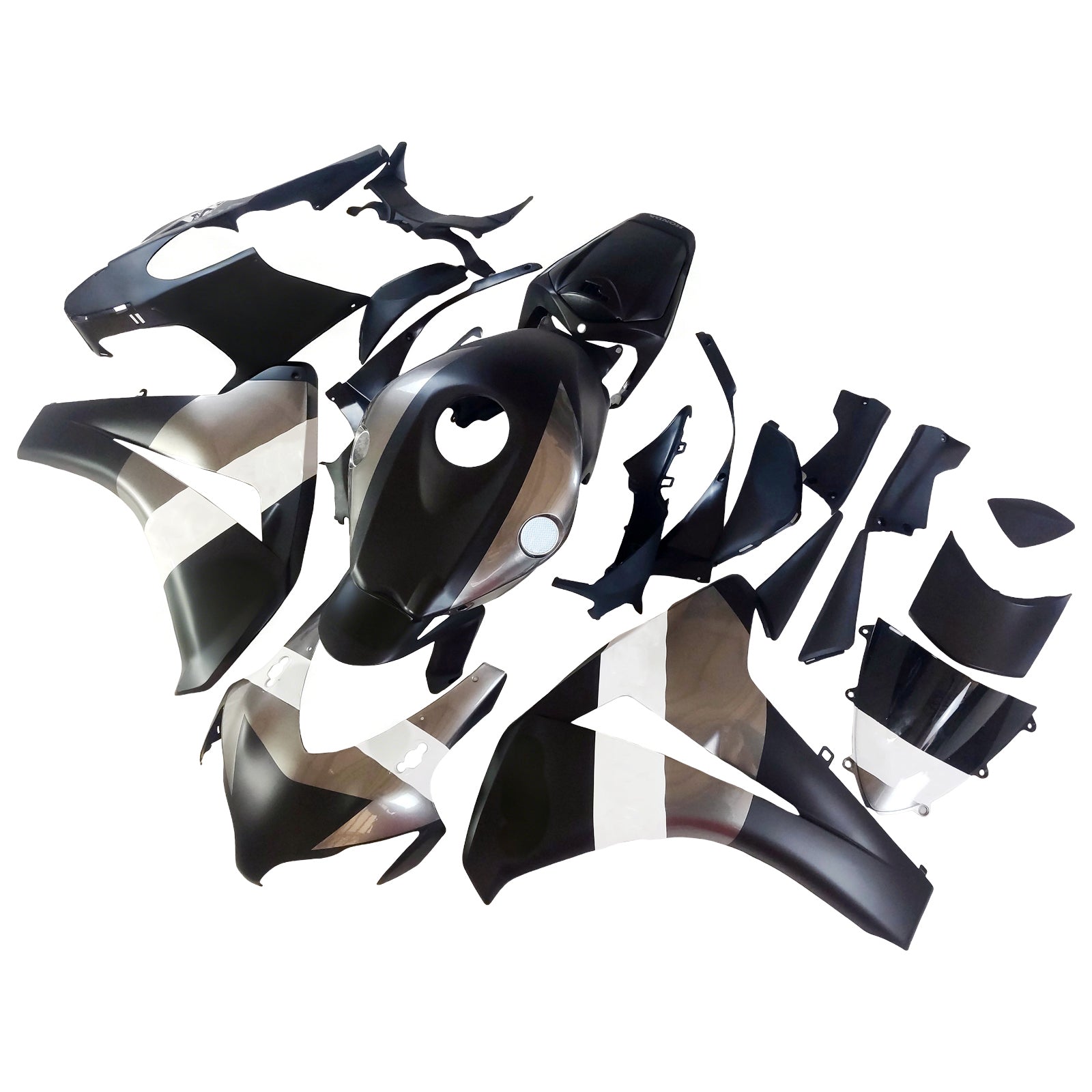 Amotopart 2008-2011 Honda CBR1000RR Black Silver Fairing Kit