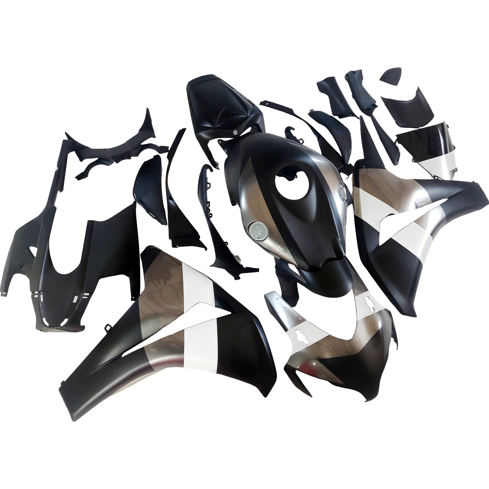 Amotopart 2008-2011 Honda CBR1000RR Black Silver Fairing Kit