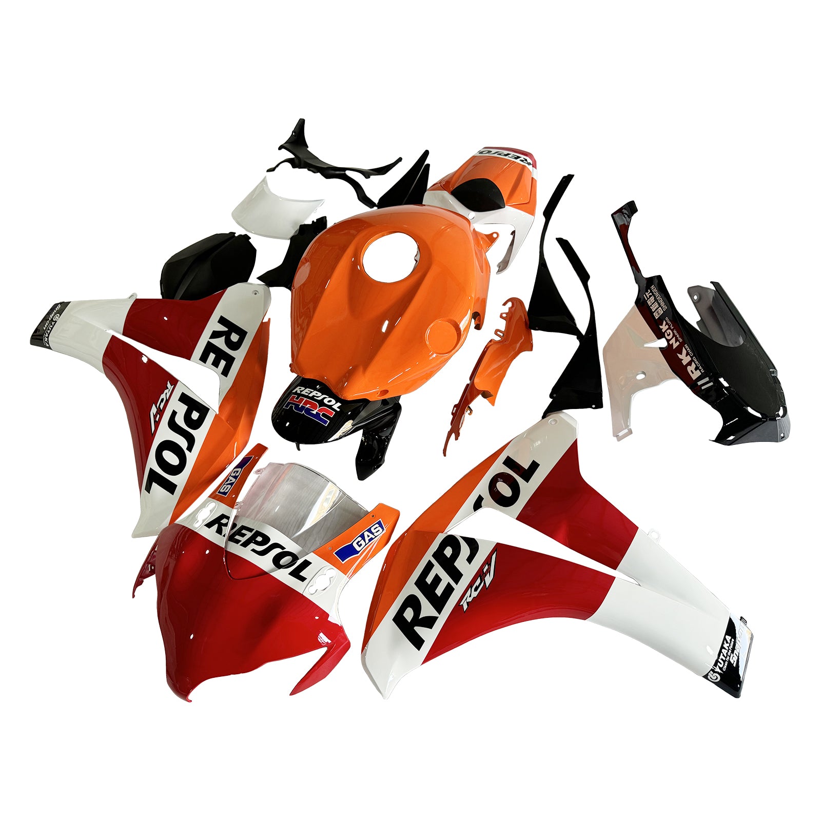 Amotopart Honda CBR1000RR 2008-2011 Kit carena Repjol rosso e arancione