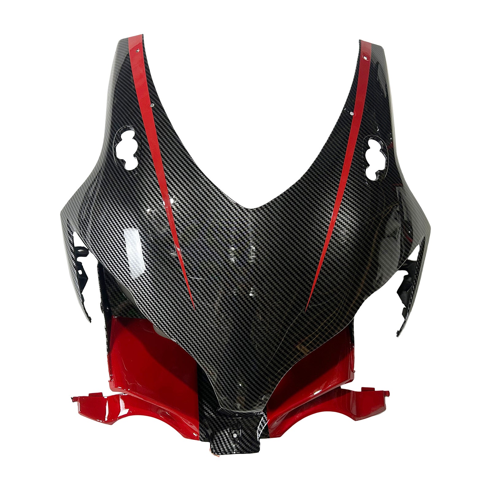 Amotopart Honda CBR1000RR 2008-2011 Look en fibre de carbone avec kit de carénage de ligne rouge