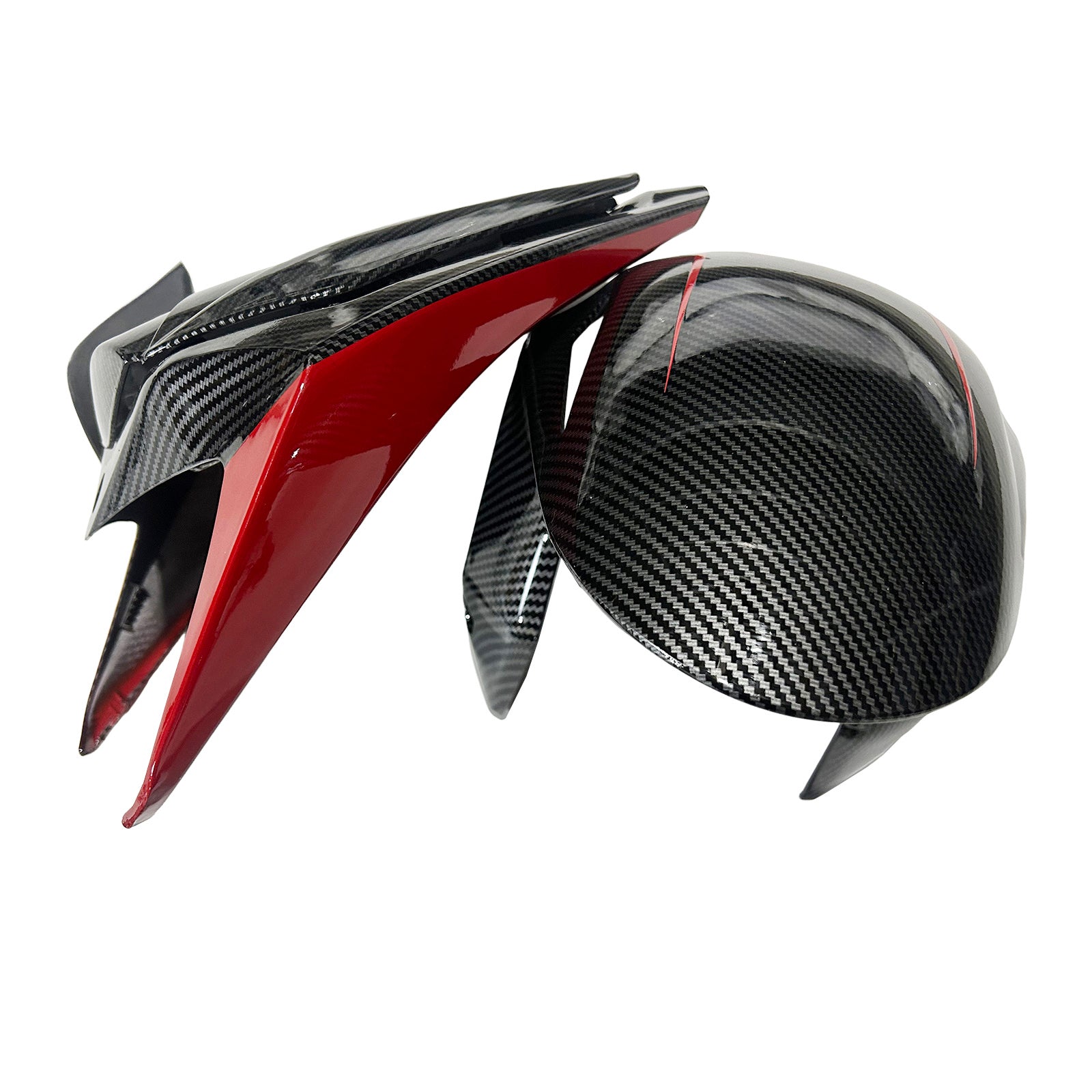 Amotopart Honda CBR1000RR 2008-2011 Look en fibre de carbone avec kit de carénage de ligne rouge