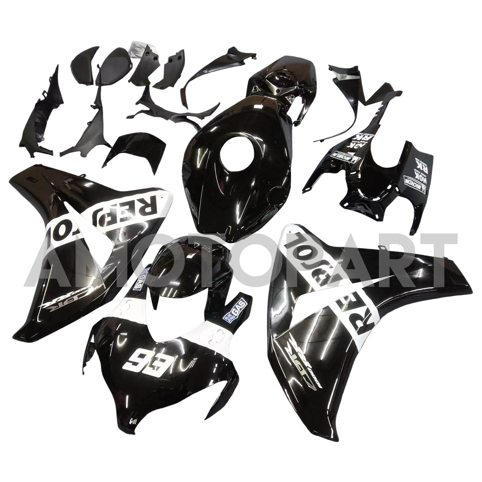 Amotopart ホンダ CBR1000RR 2008-2011 ブラック Repjol フェアリングキット