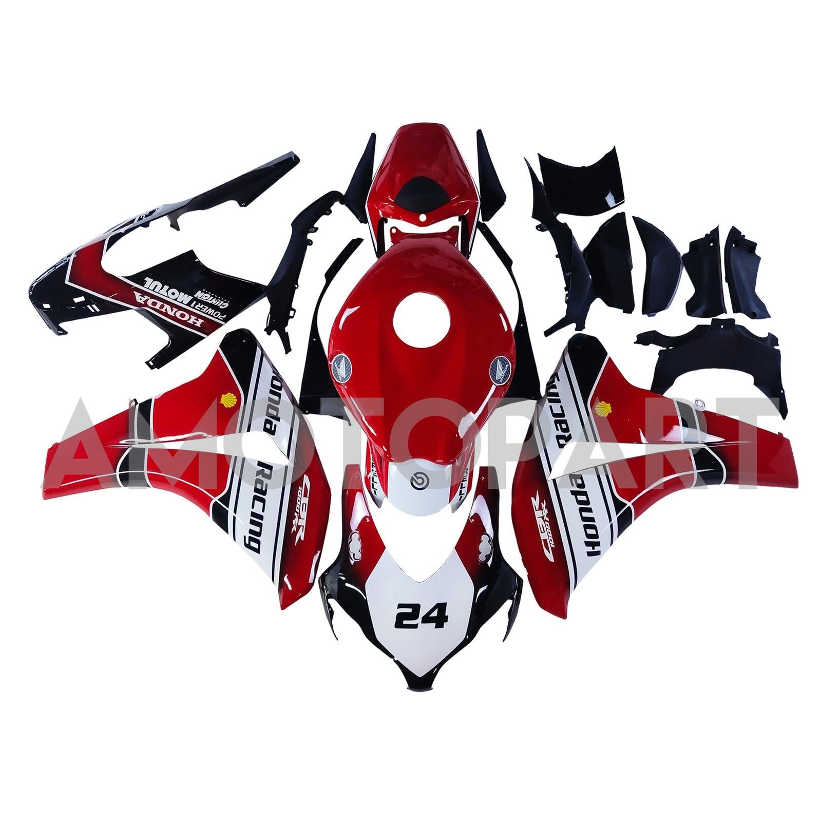 Amotopart 2008-2011 Honda CBR1000RR Red&White Style2 Fairing Kit