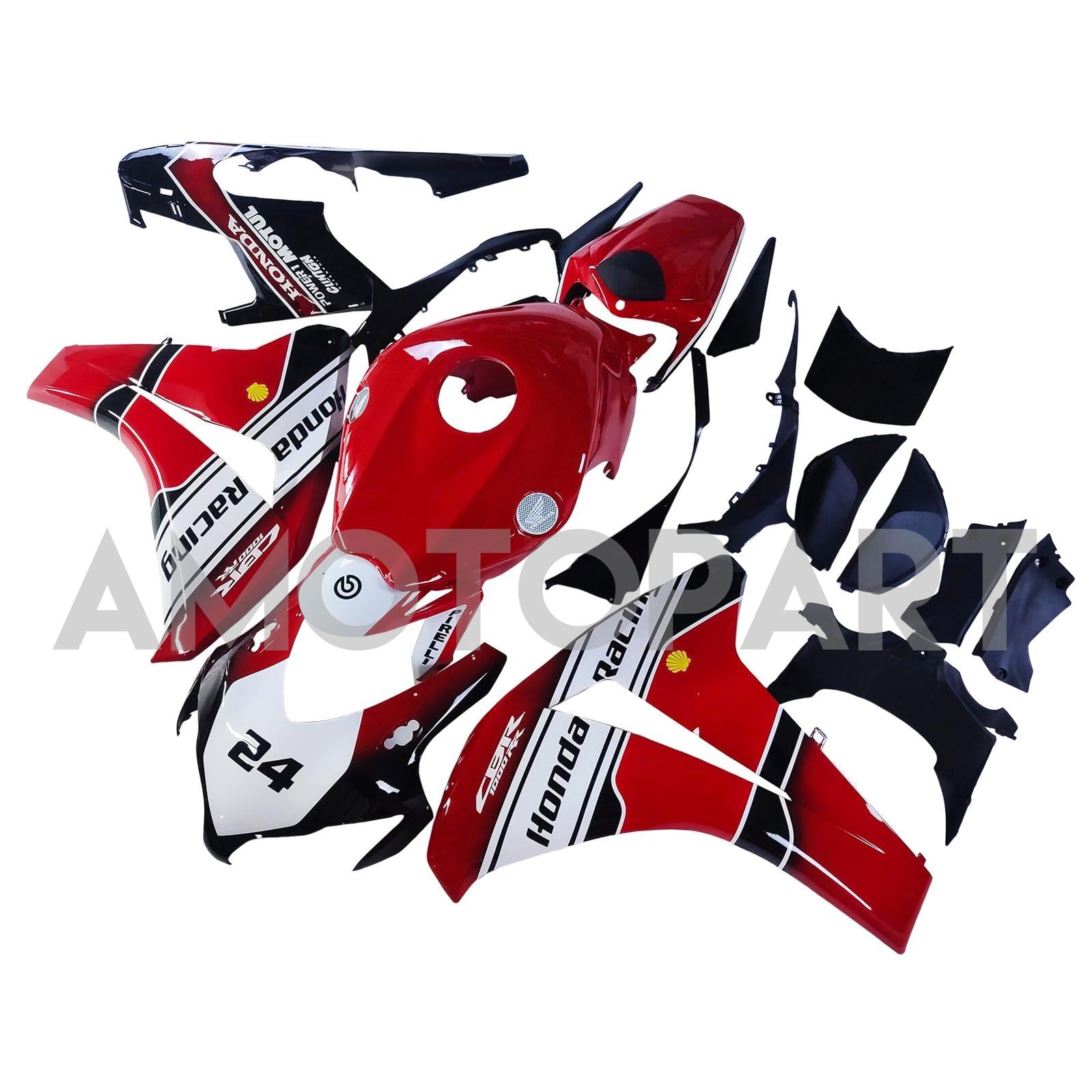 Amotopart 2008-2011 Honda CBR1000RR Red&White Style2 Fairing Kit