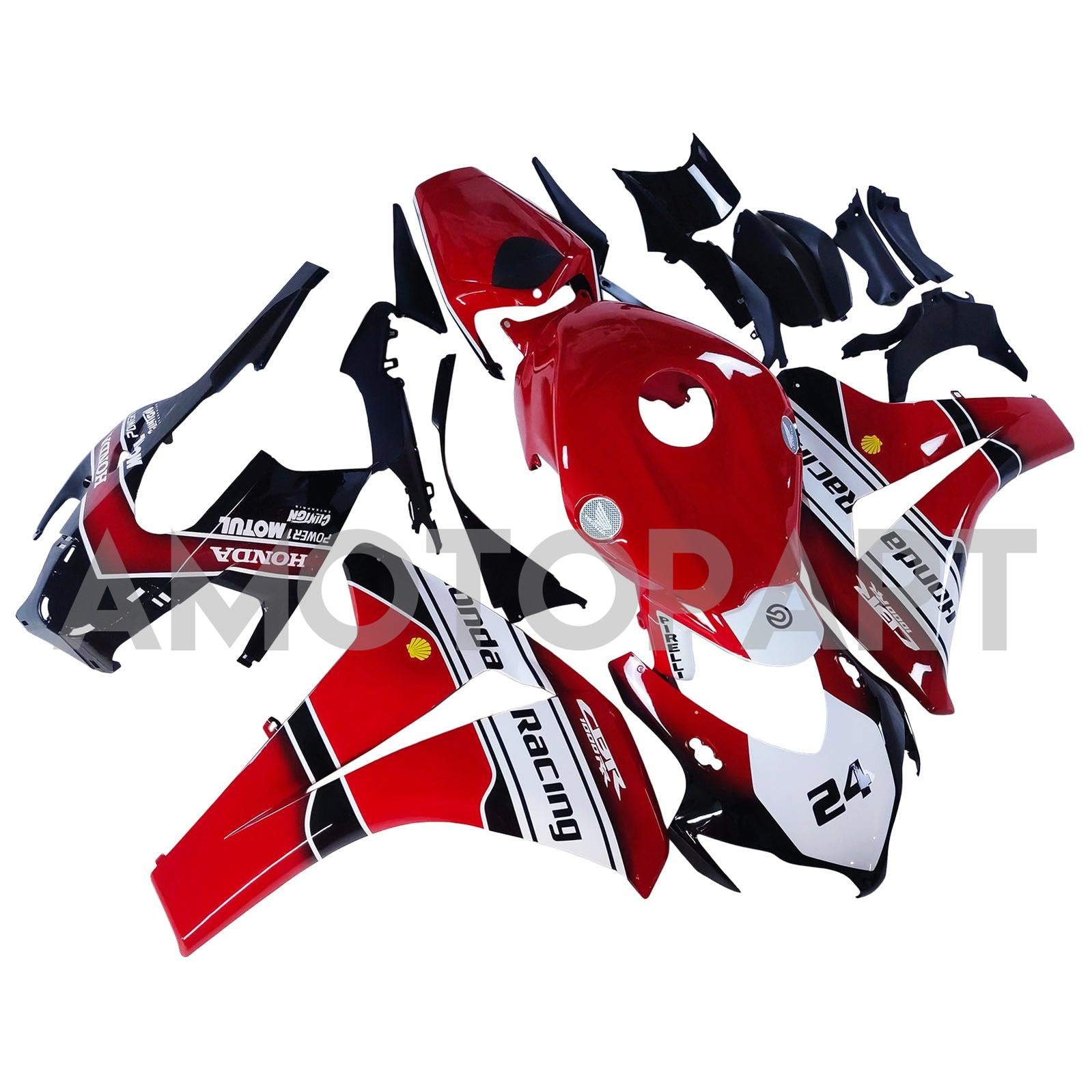 Amotopart 2008-2011 Honda CBR1000RR Red&White Style2 Fairing Kit