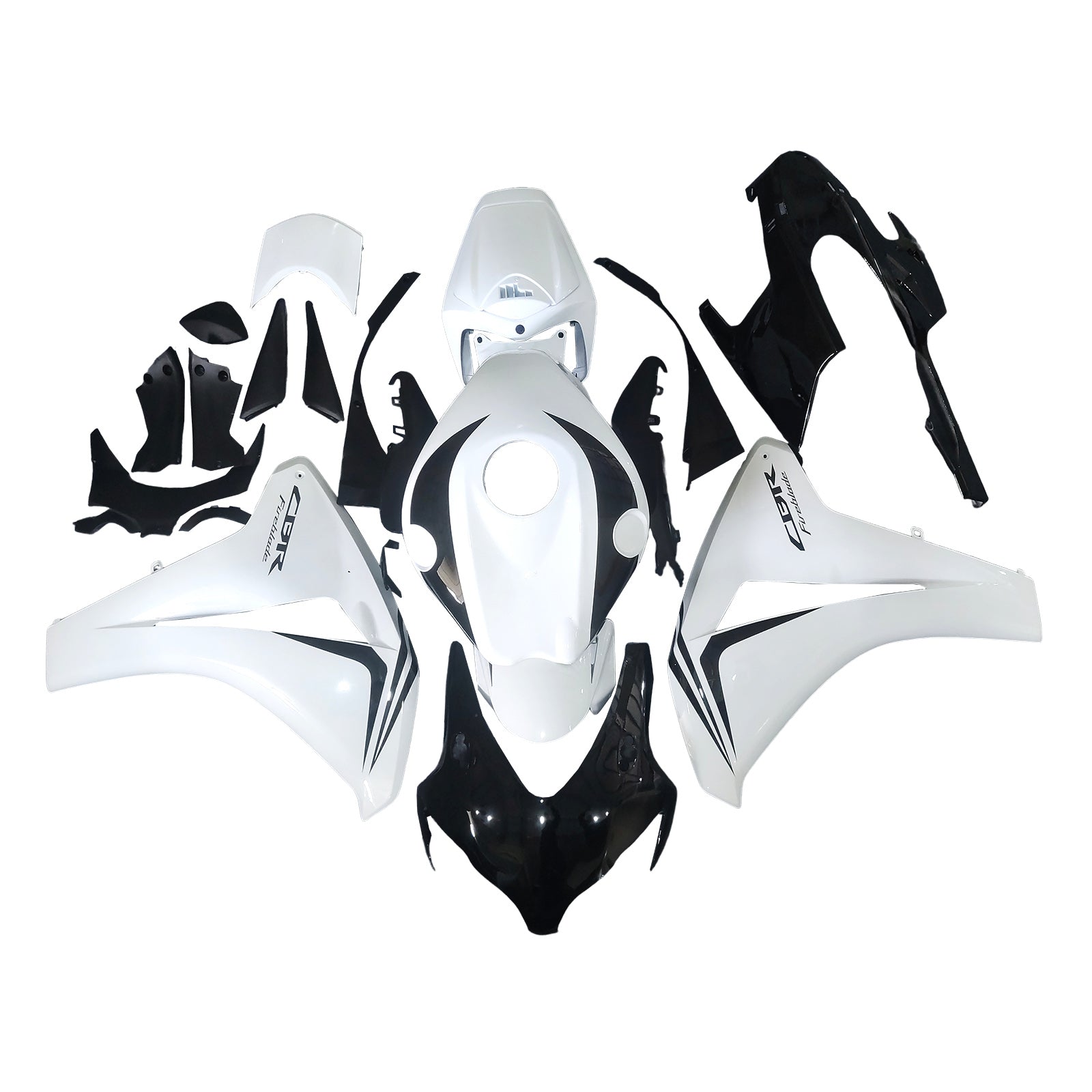 Amotopart 2008-2011 Honda CBR1000RR Blanco&BKit de carenado lack
